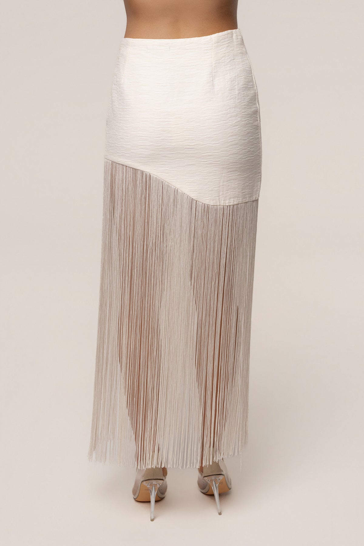 Ivory Gala Nights Fringe Skirt