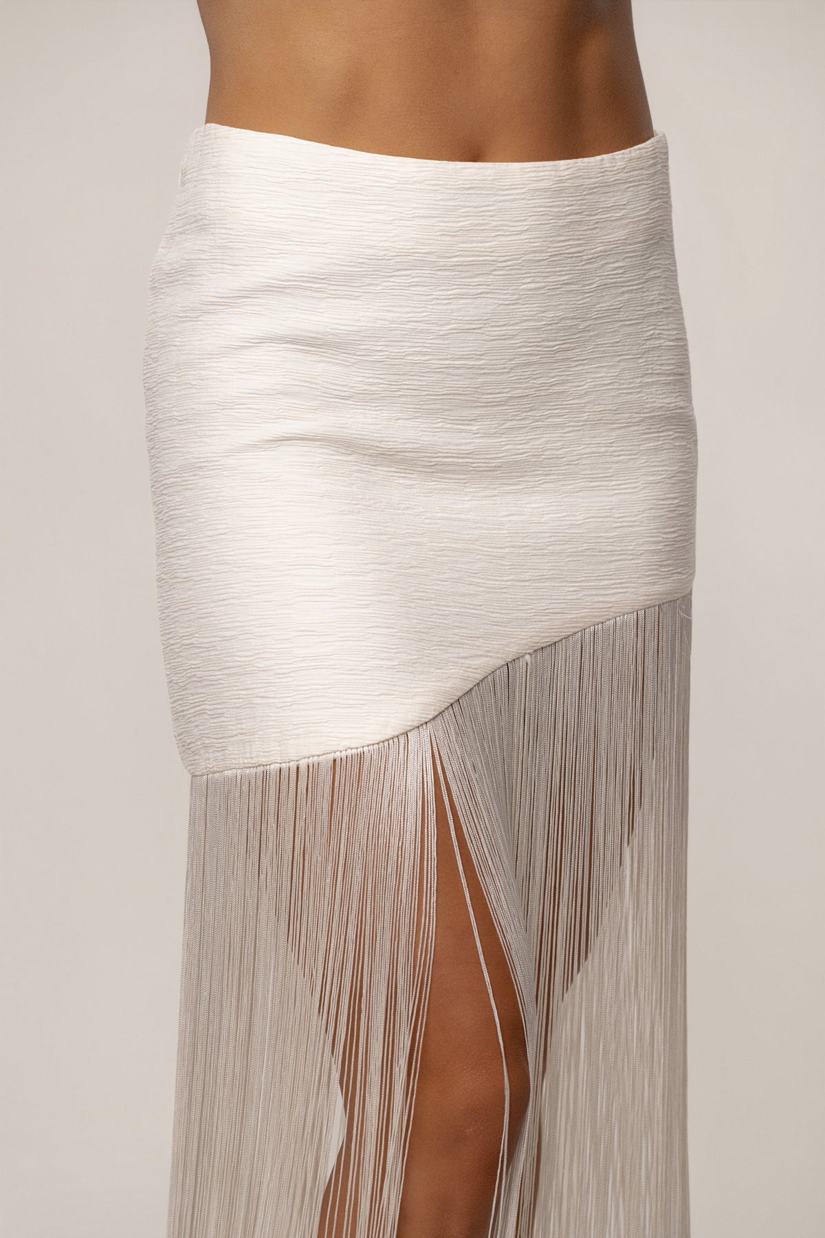 Ivory Gala Nights Fringe Skirt