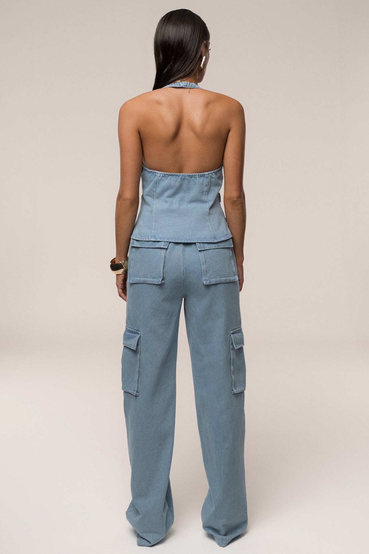 Medium Wash Josie Denim Halter Top