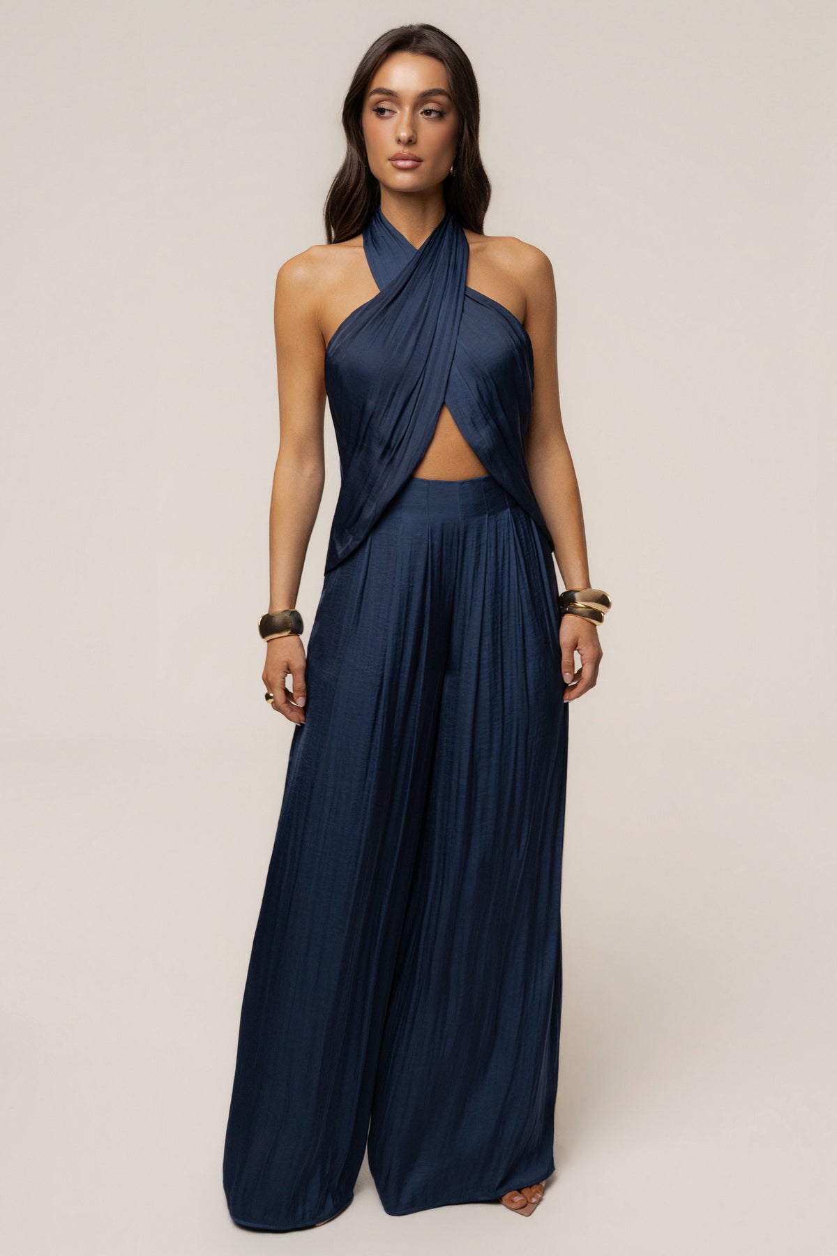 Blue Core Form Pleated Trouser
