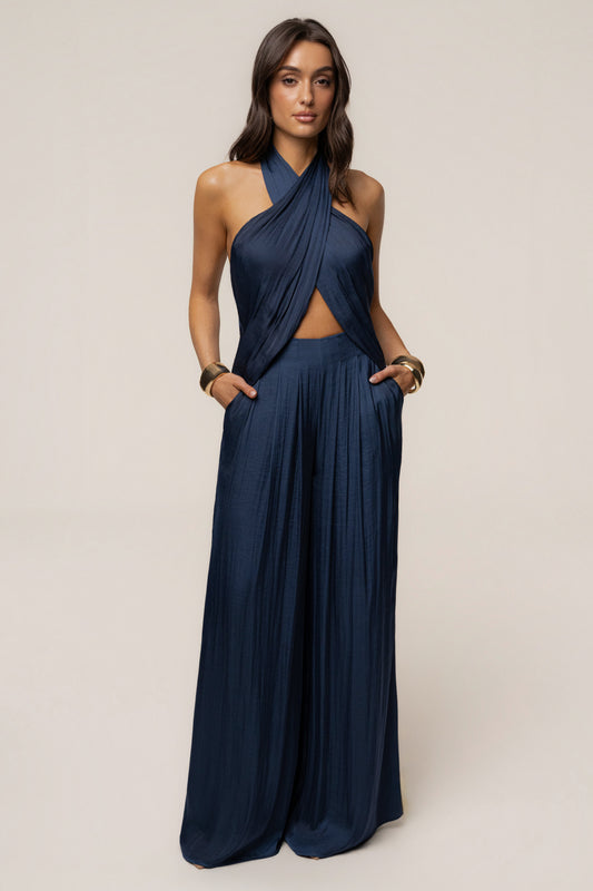 Blue Core Form Pleated Trouser