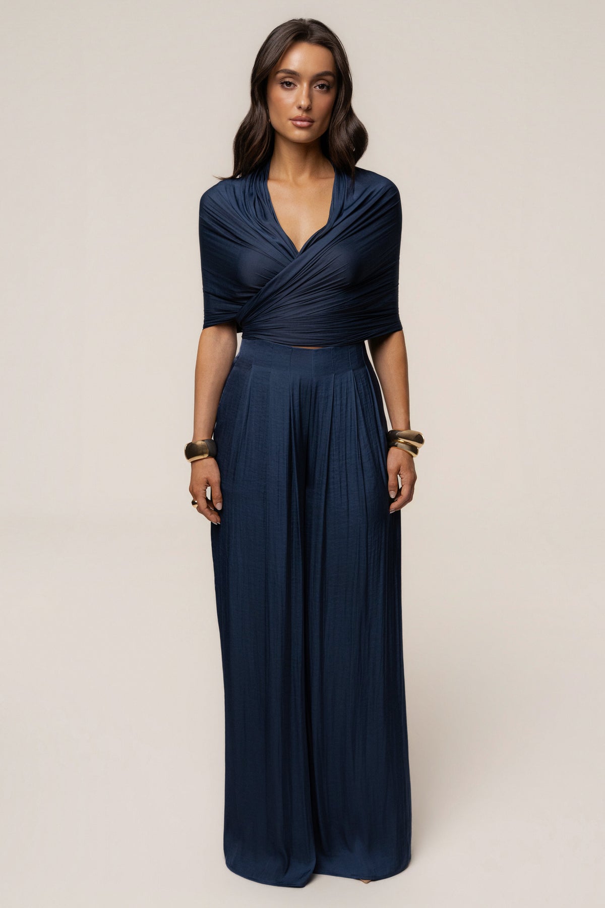 Blue Core Form Pleated Trouser
