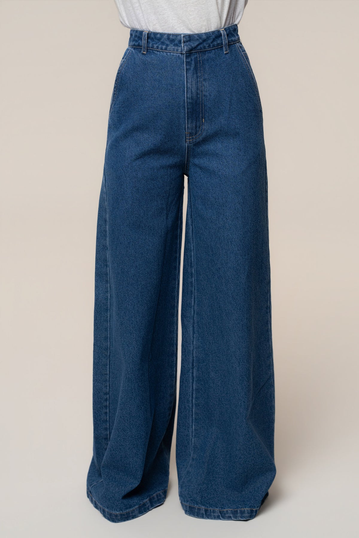Medium Wash Wide Leg Denim Jean
