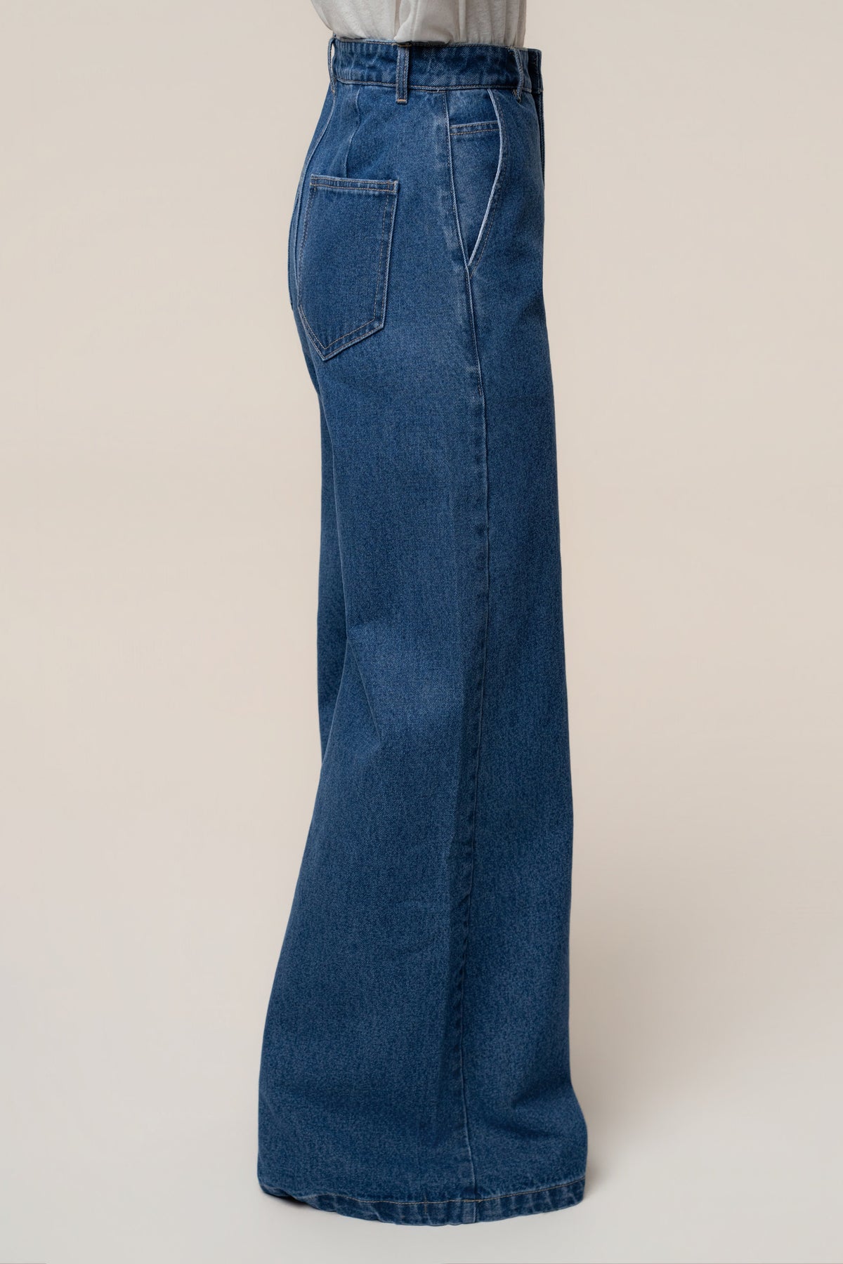 Medium Wash Wide Leg Denim Jean