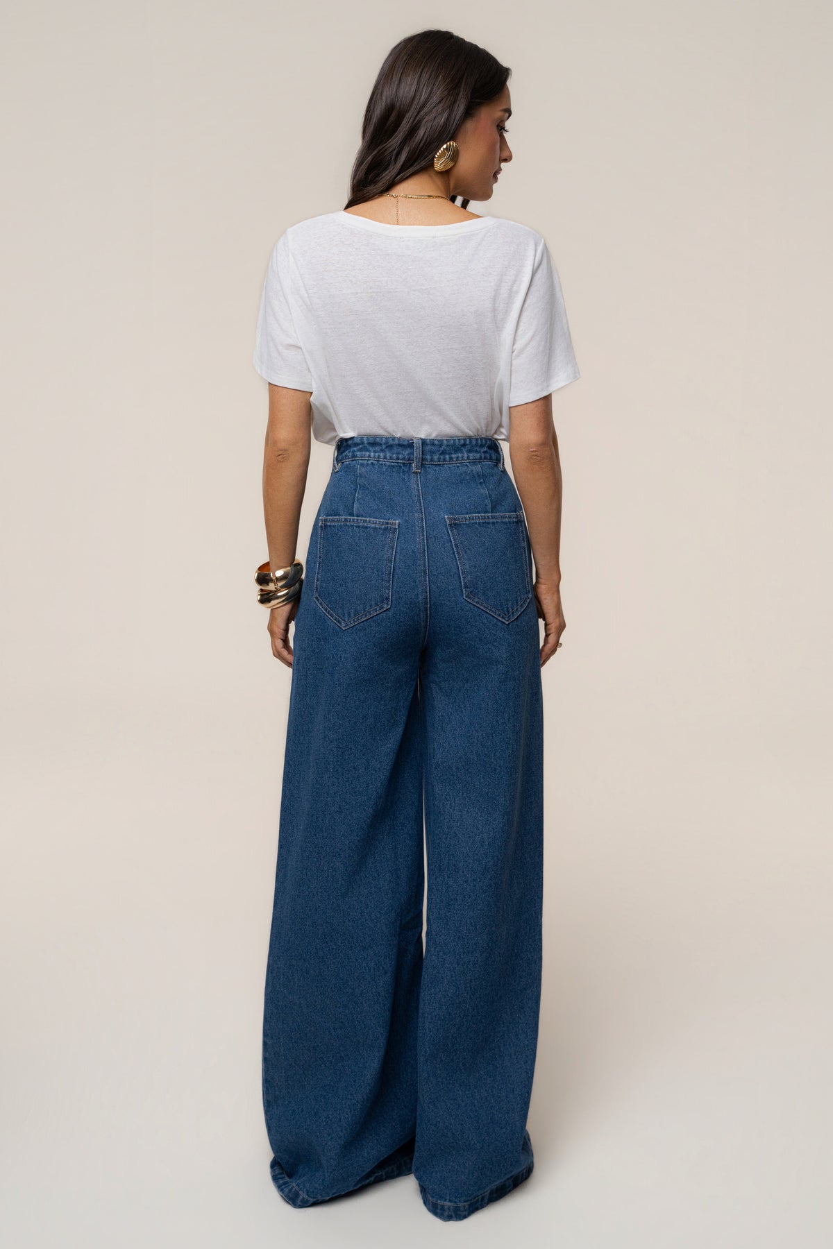 Medium Wash Wide Leg Denim Jean