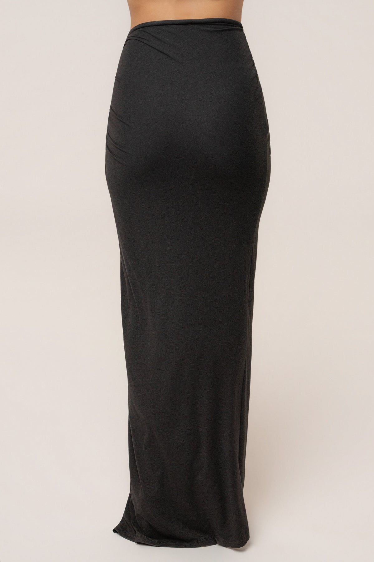 Black Island Drape Maxi Skirt