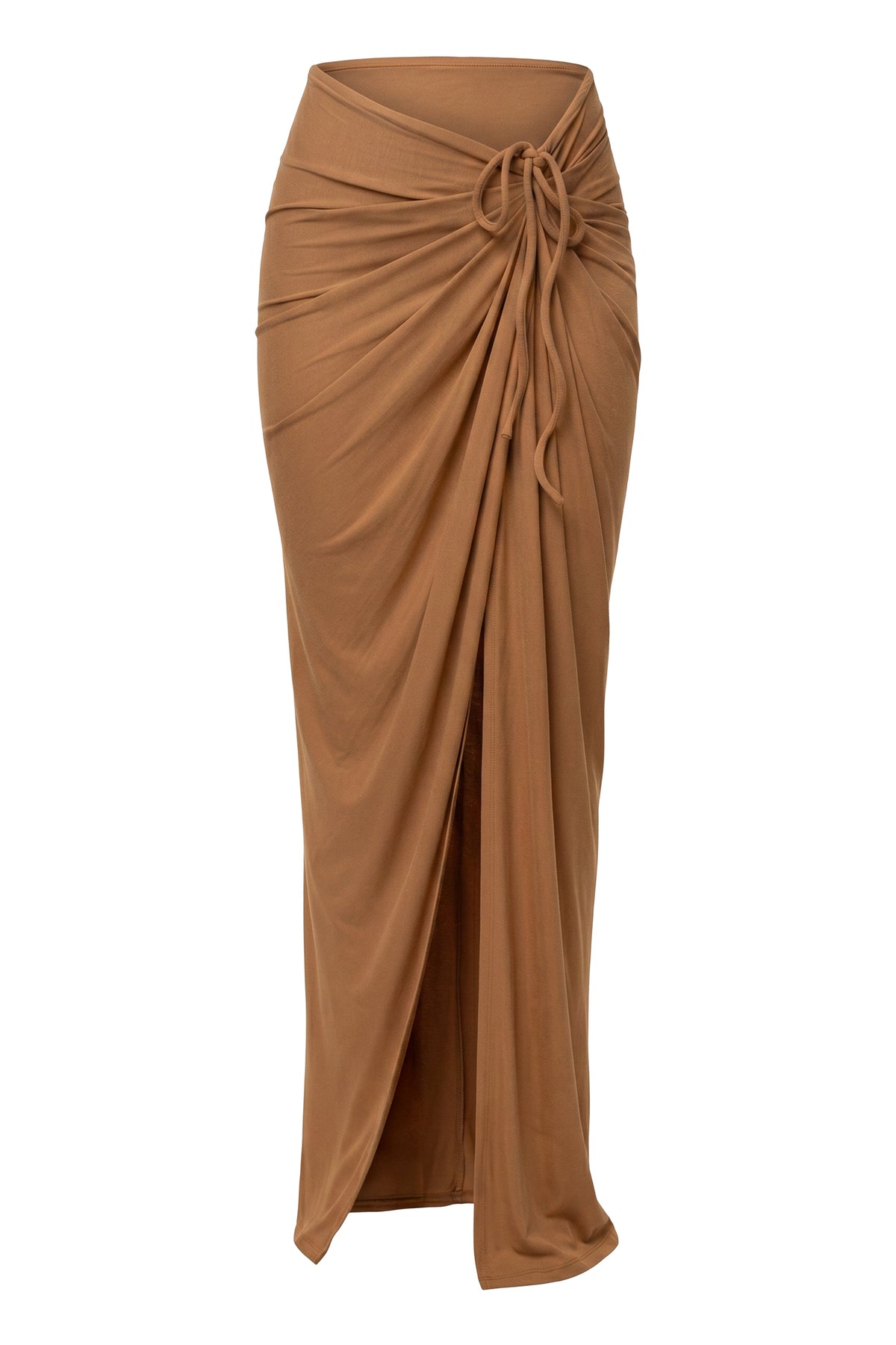 Tan Island Drape Maxi Skirt