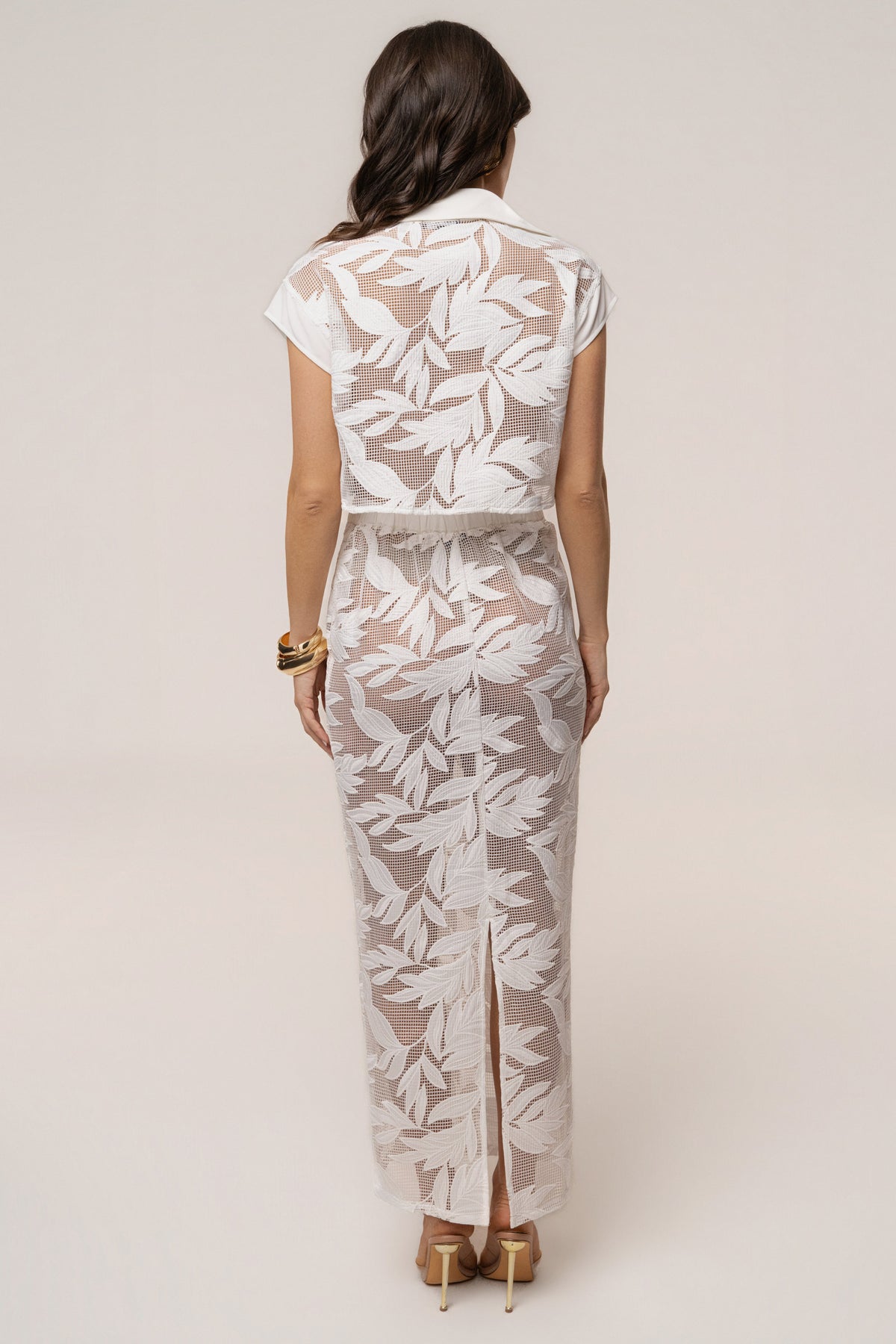 White Bali Nights Embroidered  Skirt