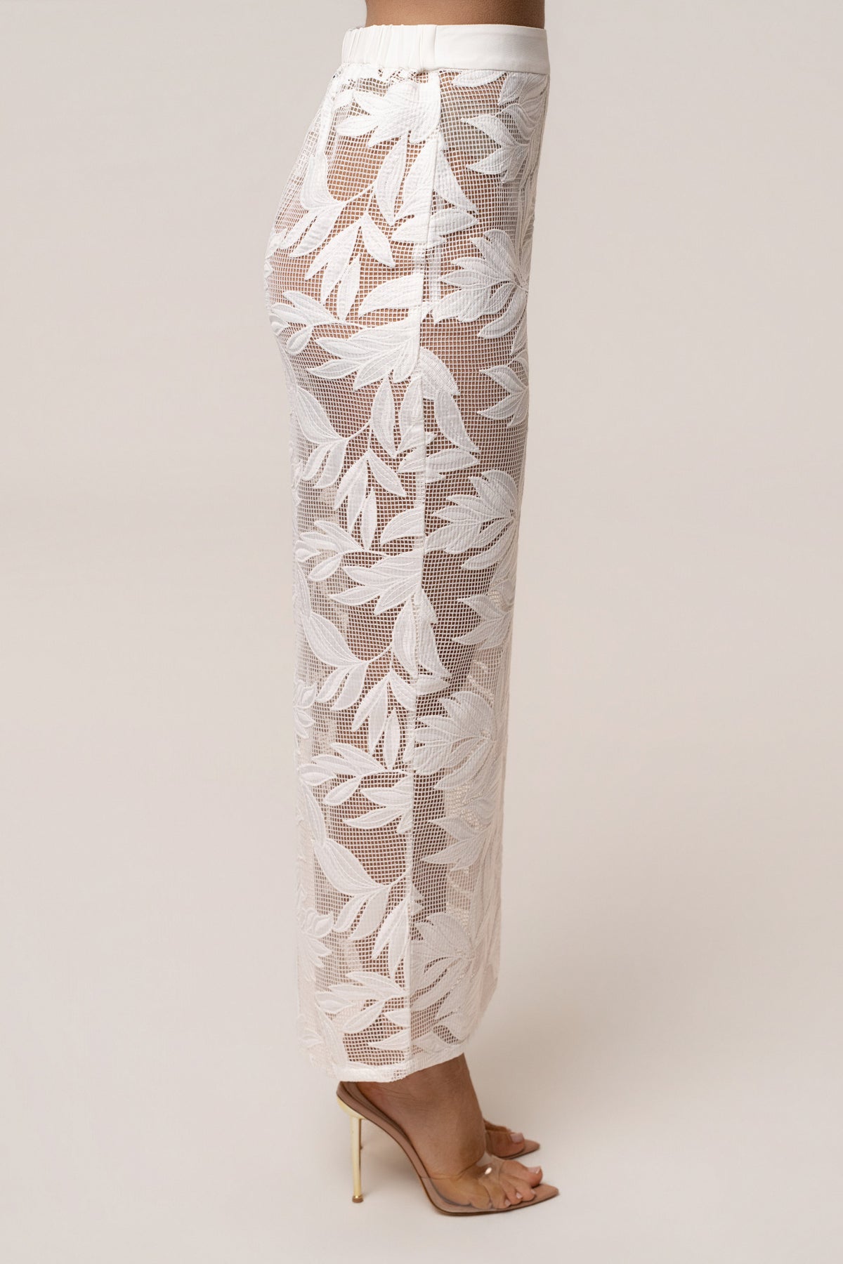 White Bali Nights Embroidered  Skirt