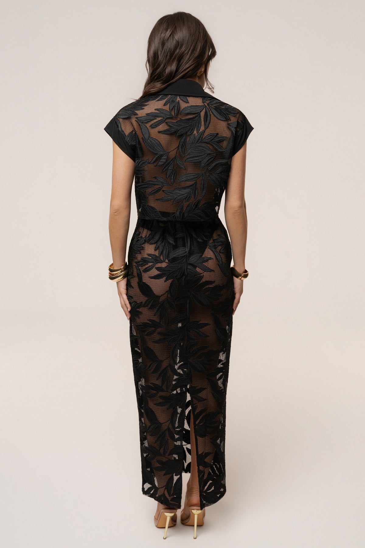 Black Bali Nights Embroidered  Skirt