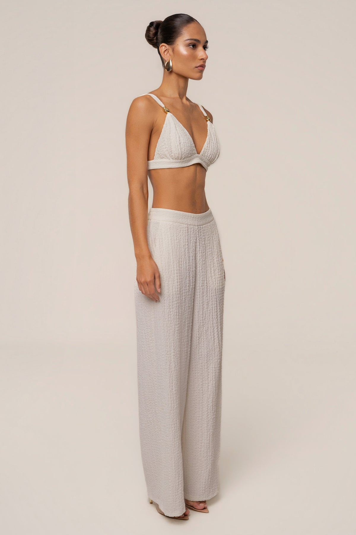 Ivory Unwind Textured Pants