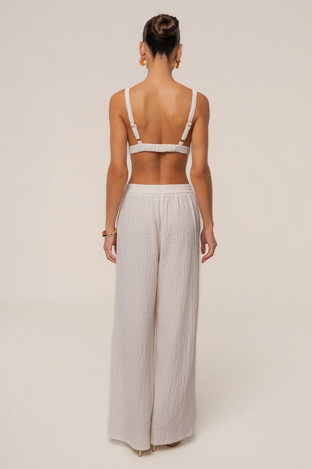 Ivory Unwind Textured Pants