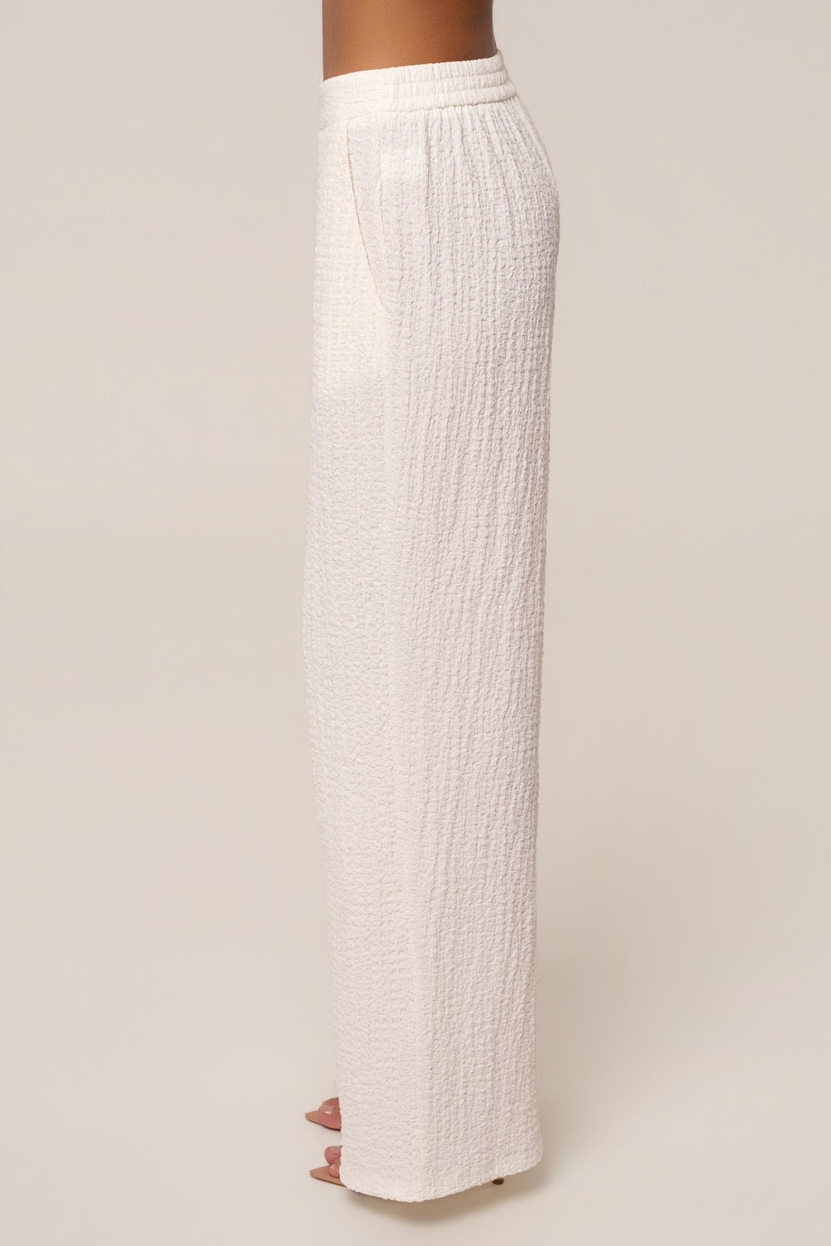 Ivory Unwind Textured Pants