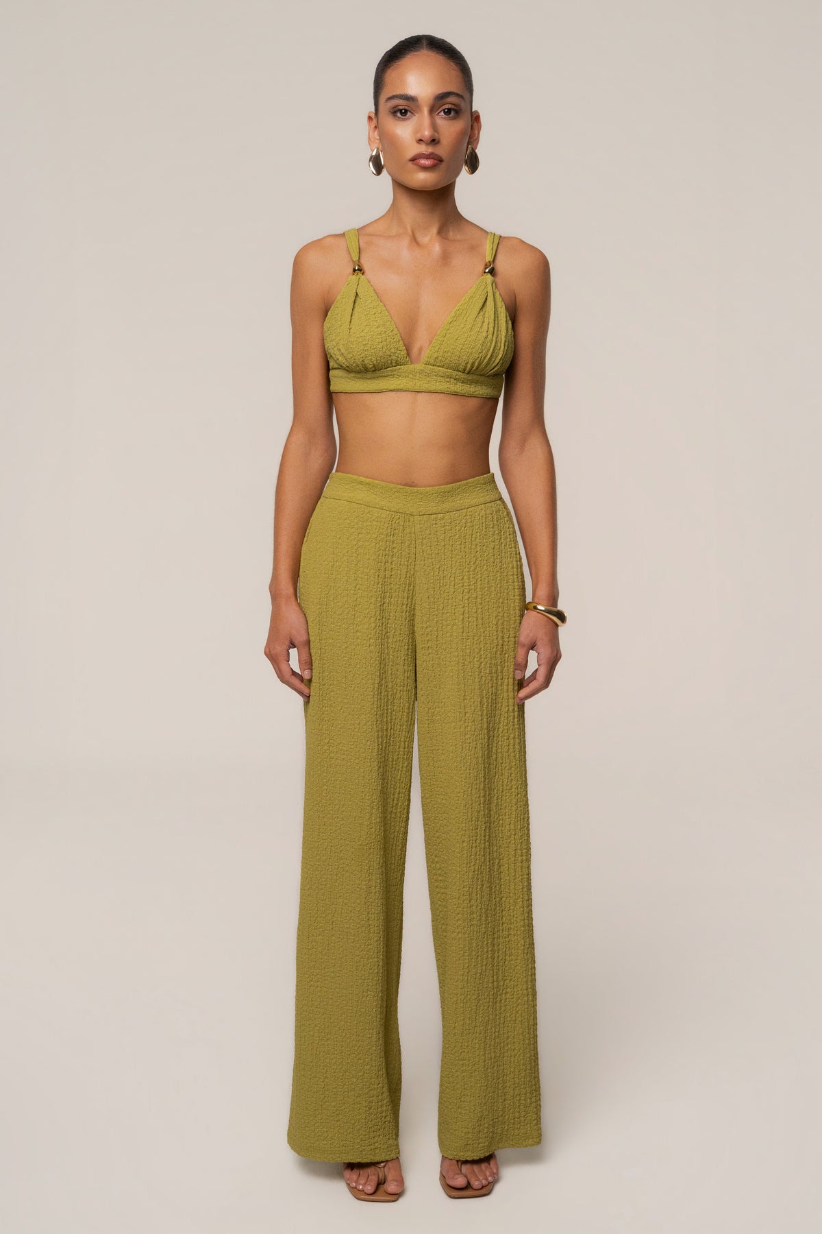 Lime Unwind Textured Pants