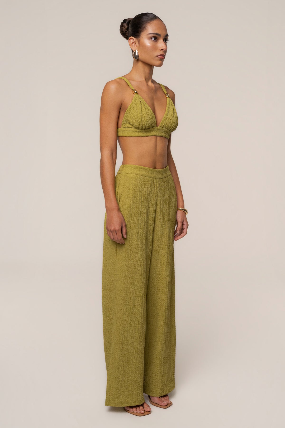 Lime Unwind Textured Pants