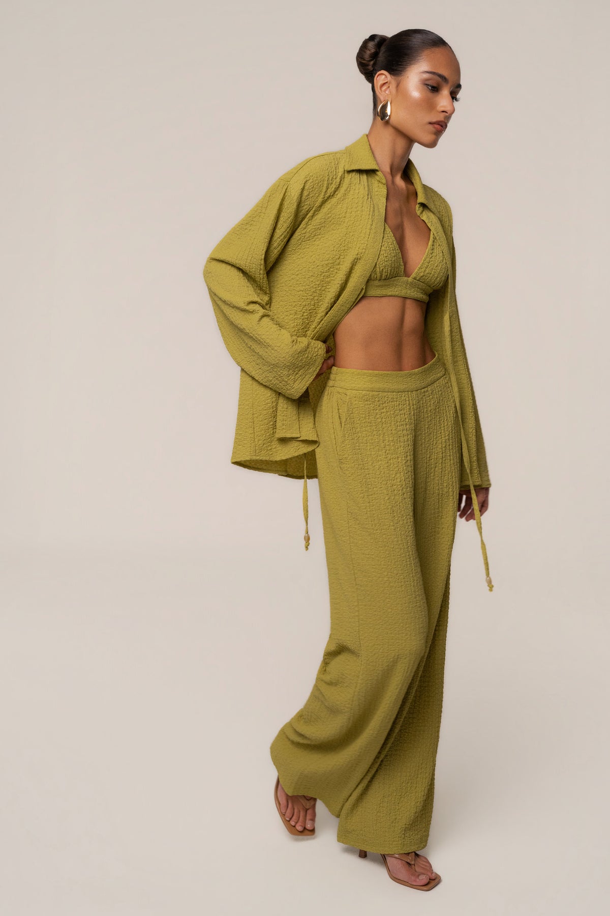 Lime Unwind Textured Pants