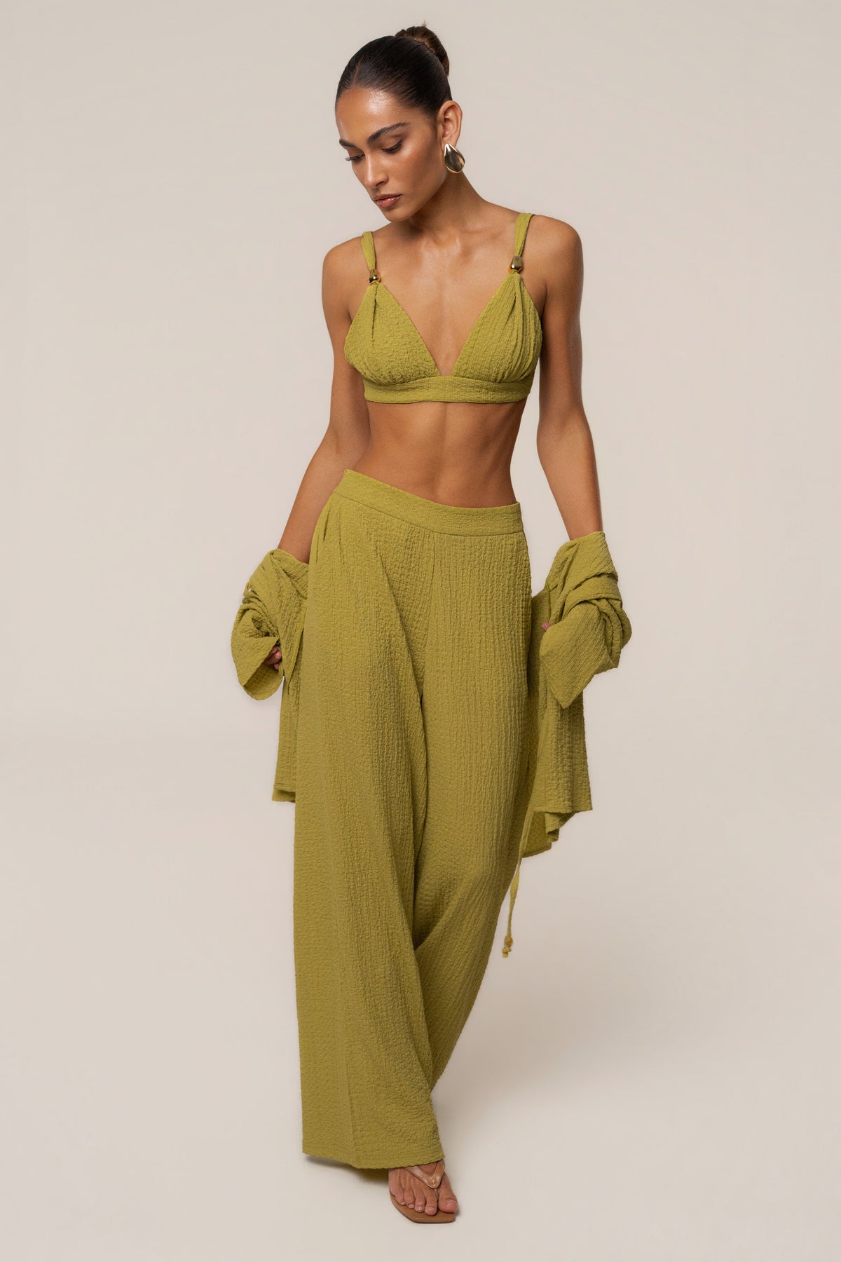 Lime Unwind Textured Pants