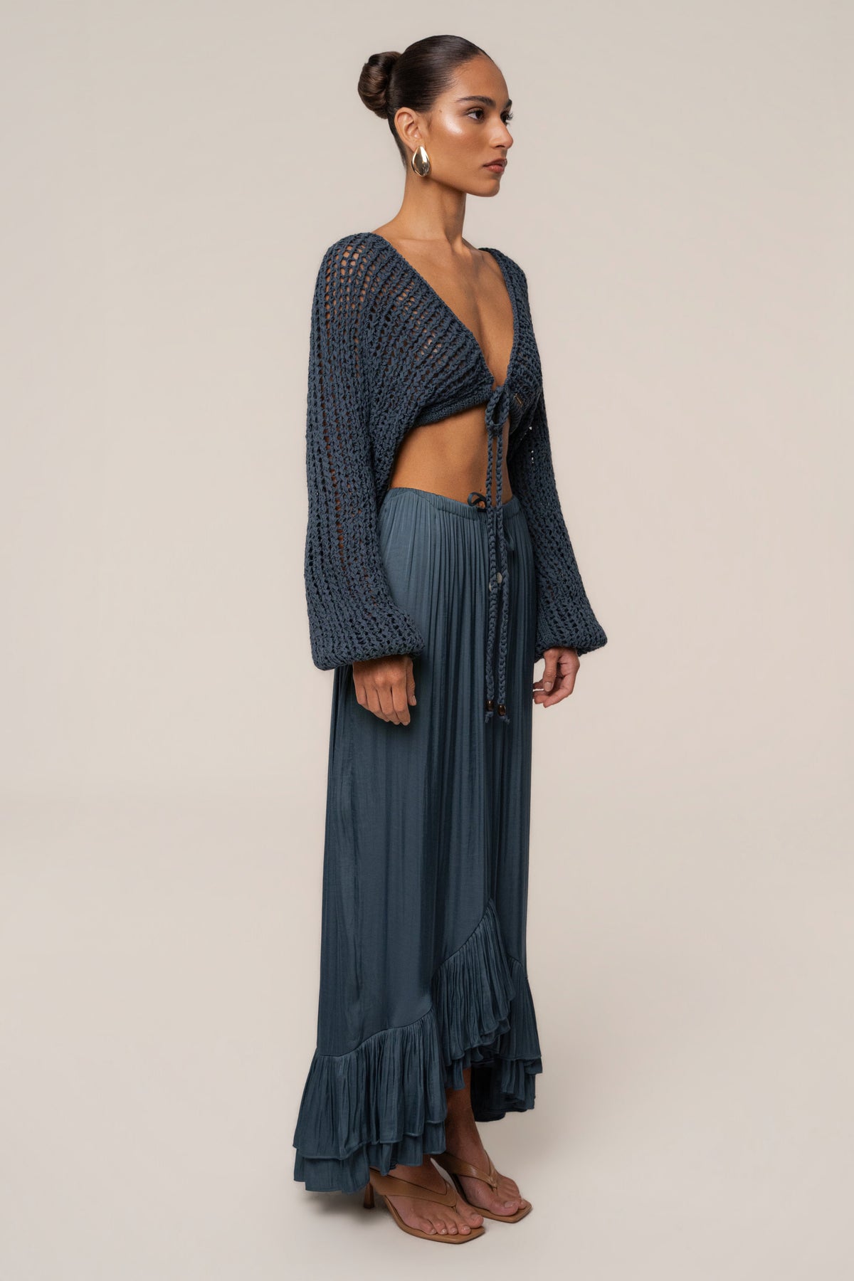 Teal Sun And Sand Maxi Skirt