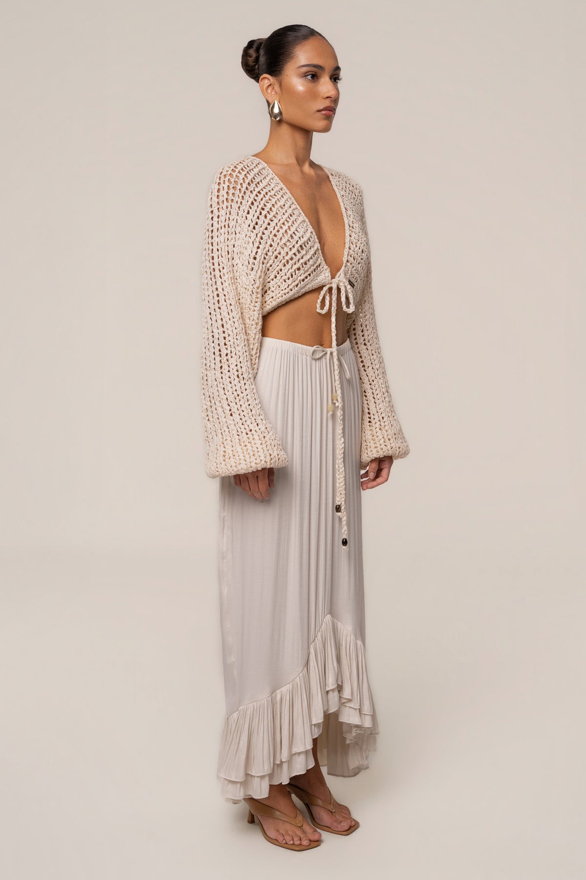 Ivory Sun And Sand Maxi Skirt