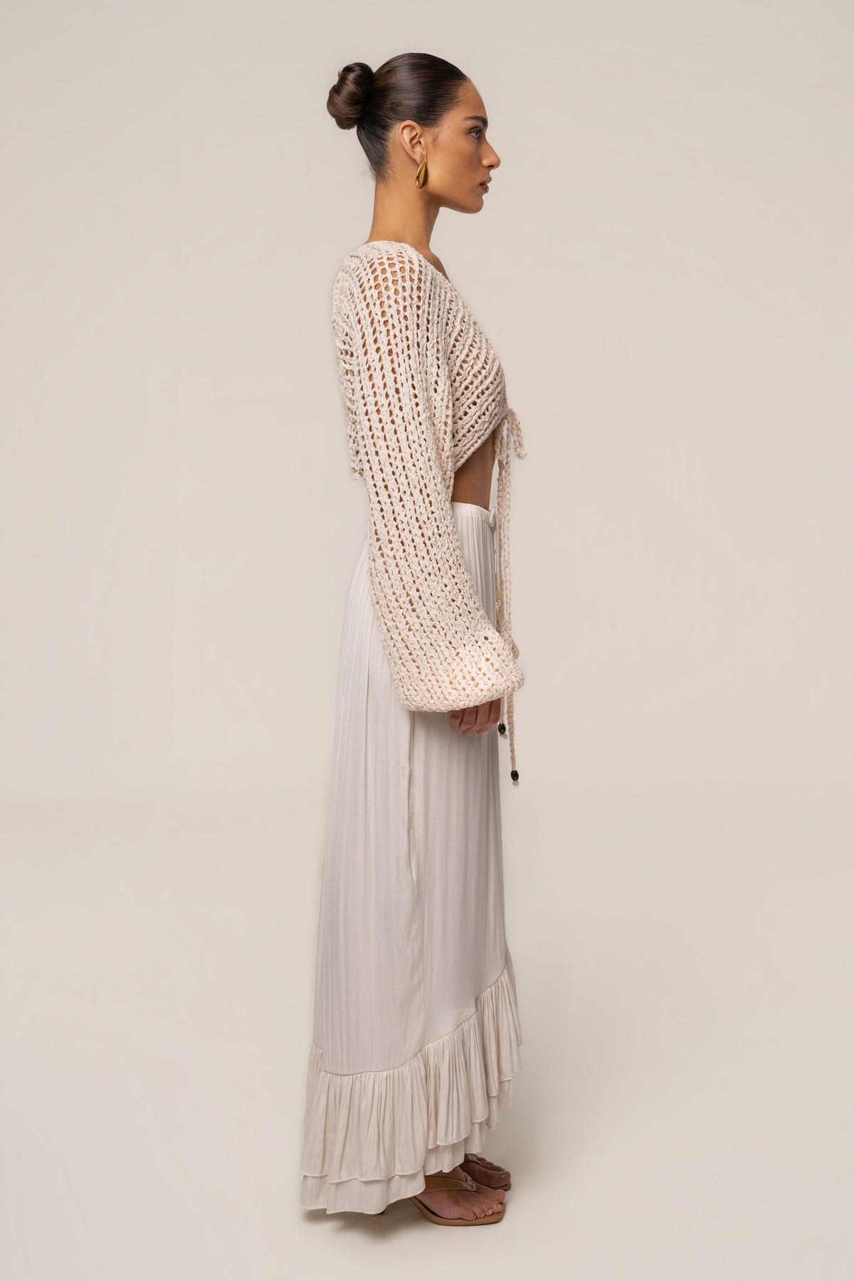 Ivory Sun And Sand Maxi Skirt
