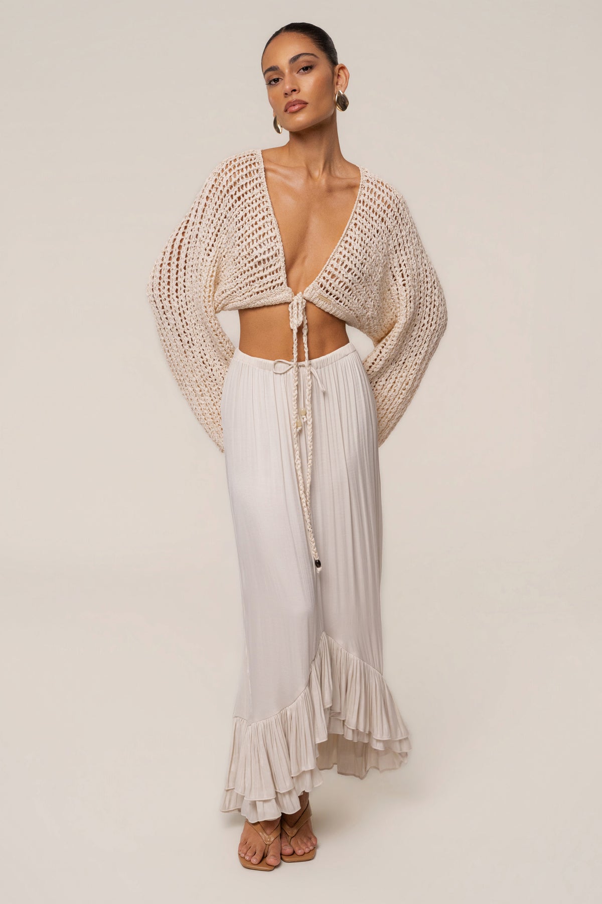Ivory Sun And Sand Maxi Skirt