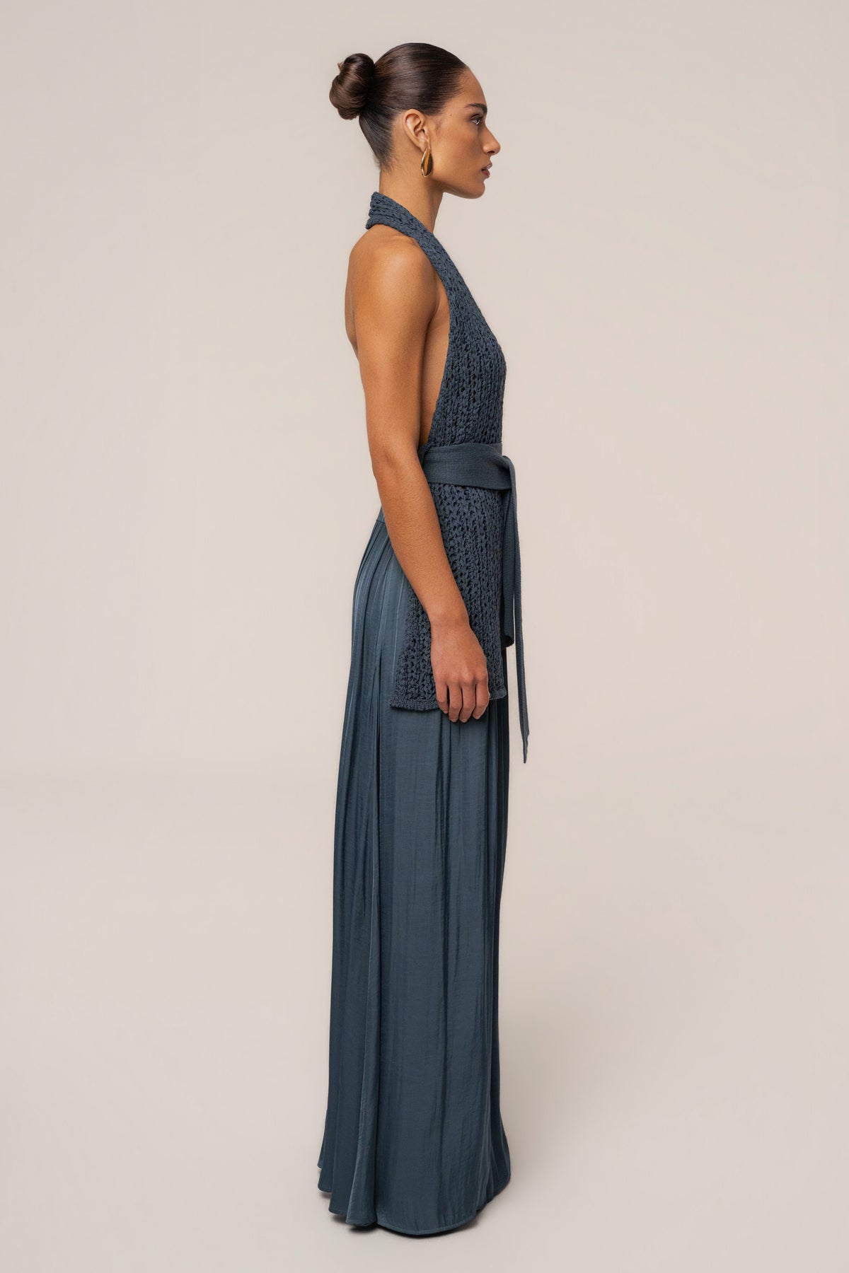 Teal River Satin Maxi Skirt