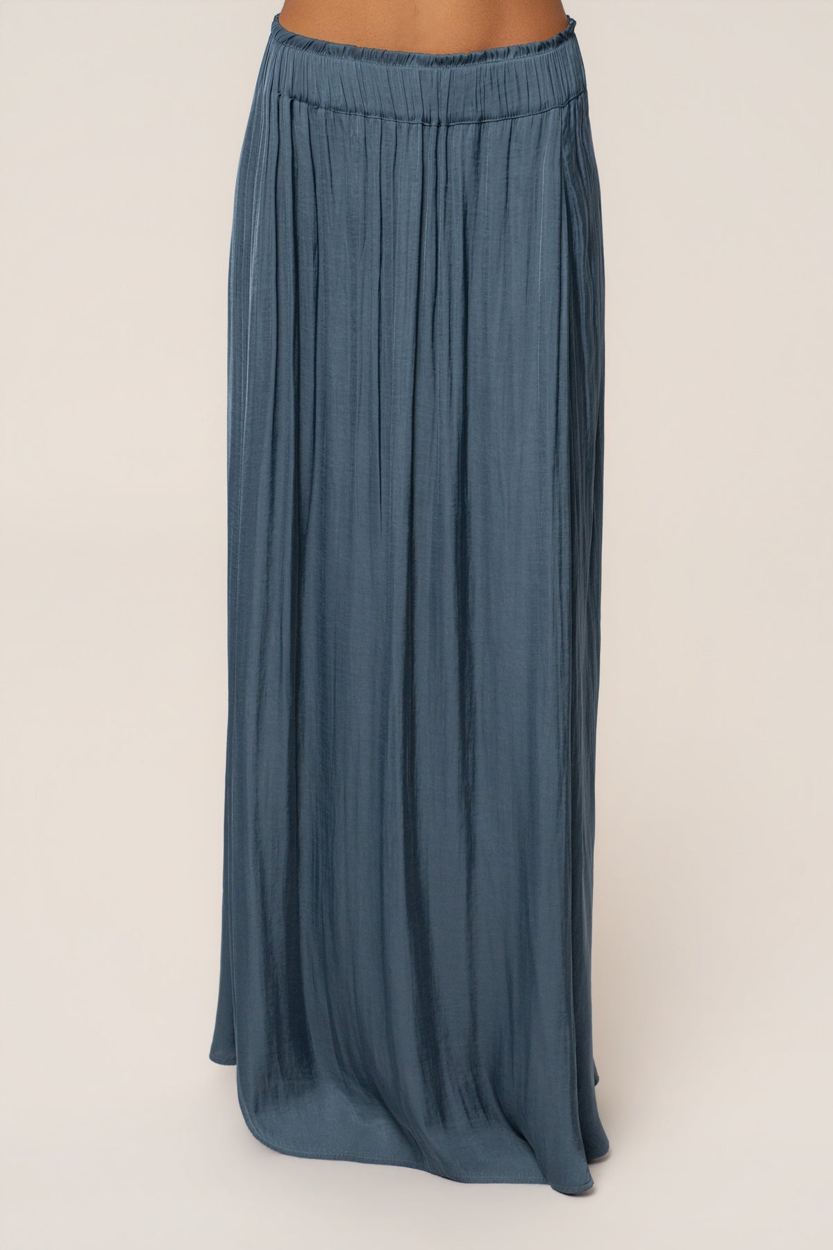 Teal River Satin Maxi Skirt