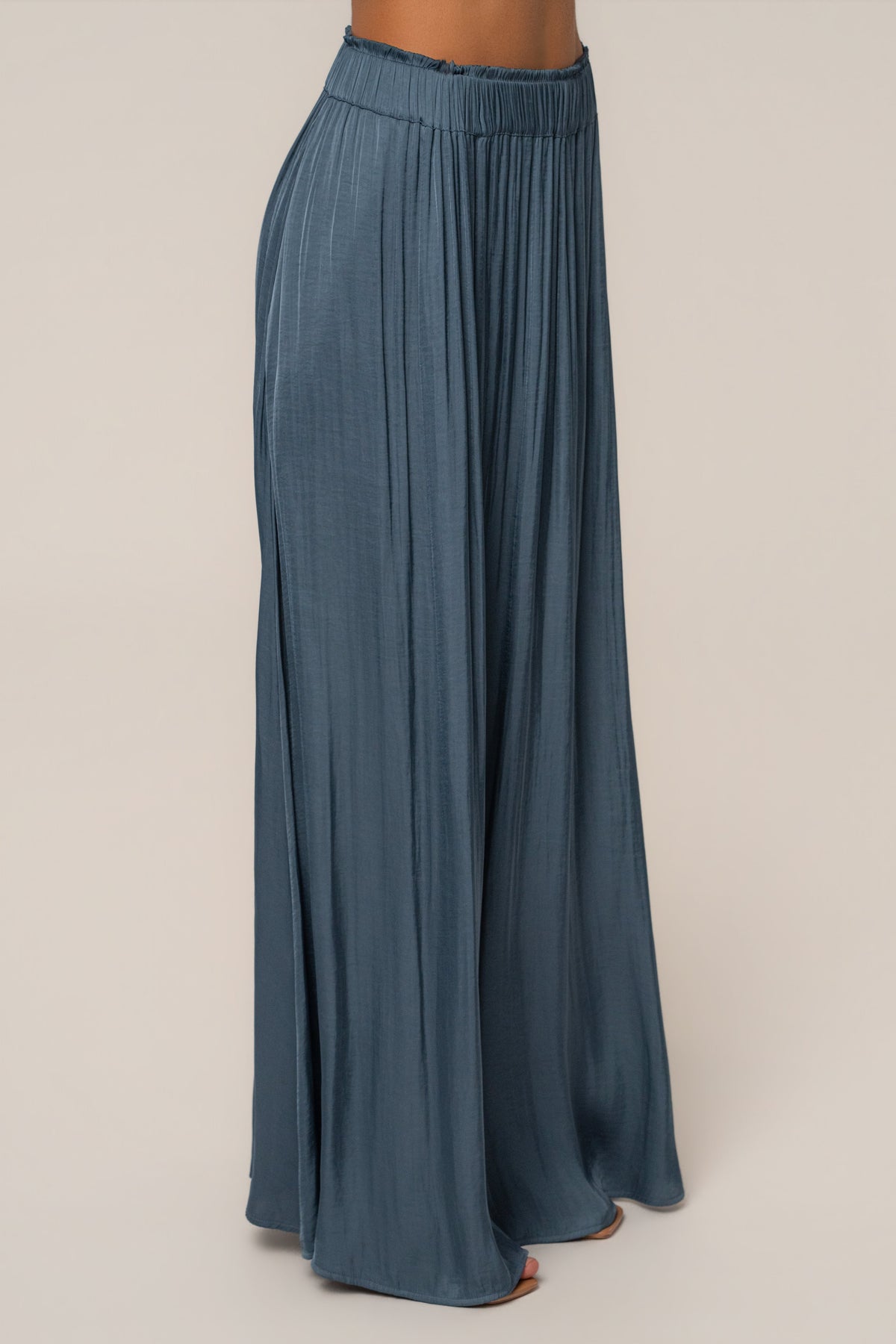 Teal River Satin Maxi Skirt