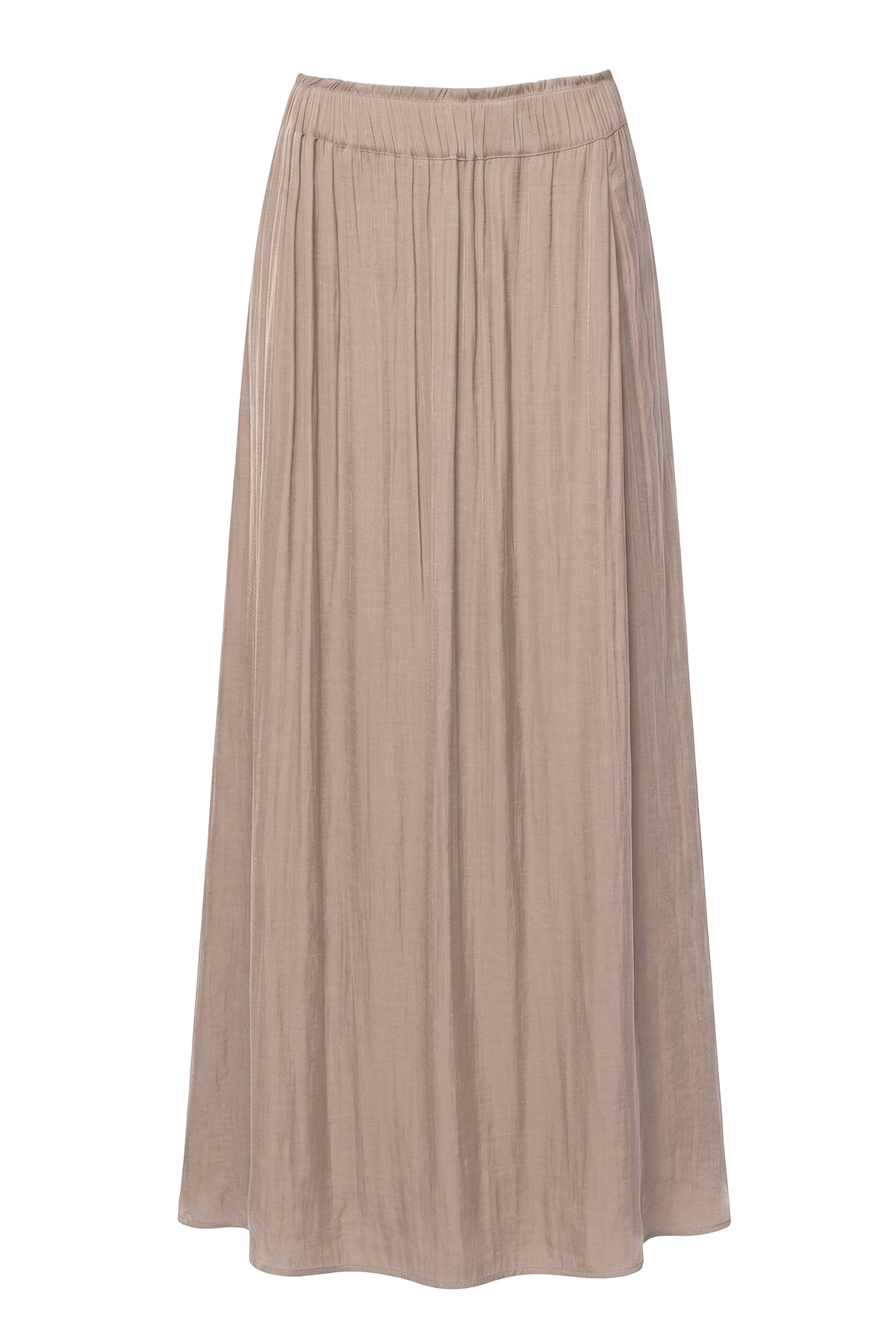 Beige River Satin Maxi Skirt