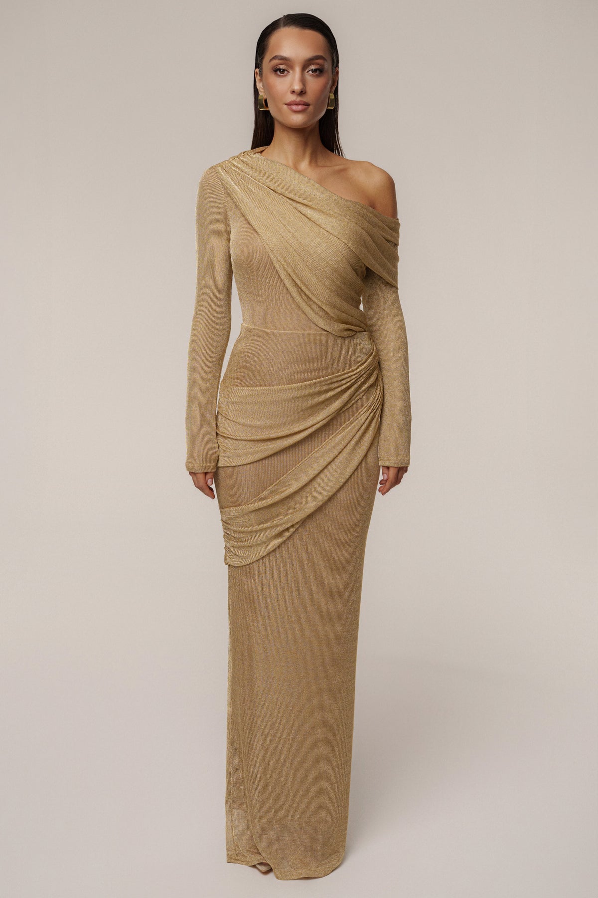 Gold Opulent Metallic Maxi Skirt