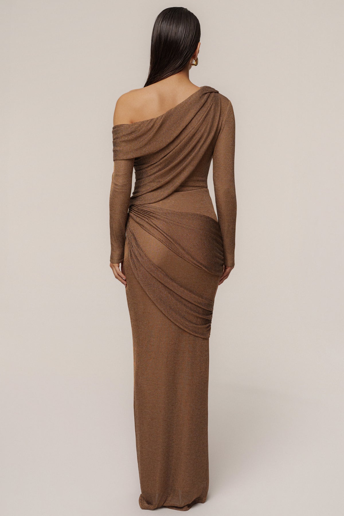 Bronze Opulent Metallic Maxi Skirt