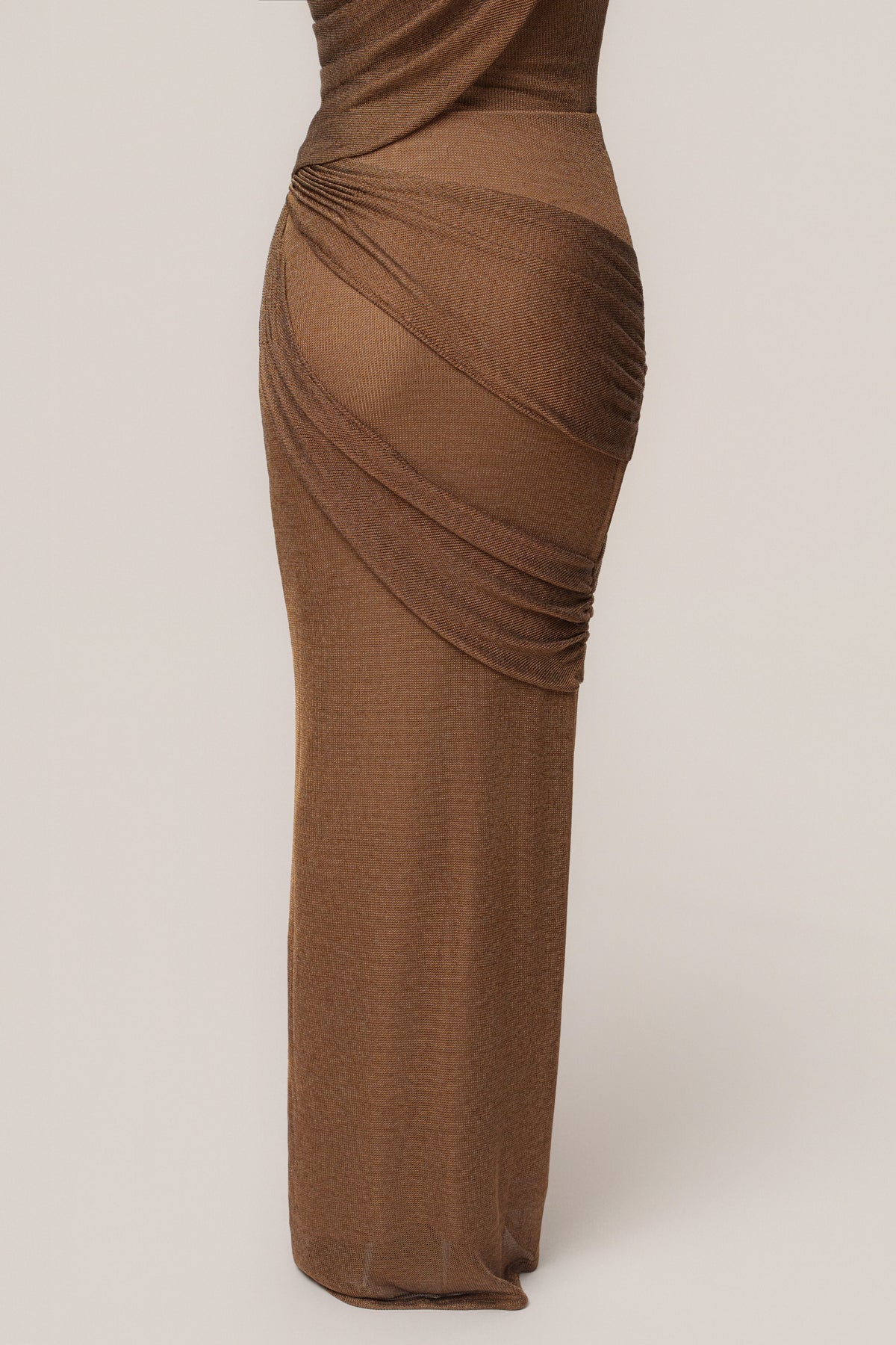 Bronze Opulent Metallic Maxi Skirt