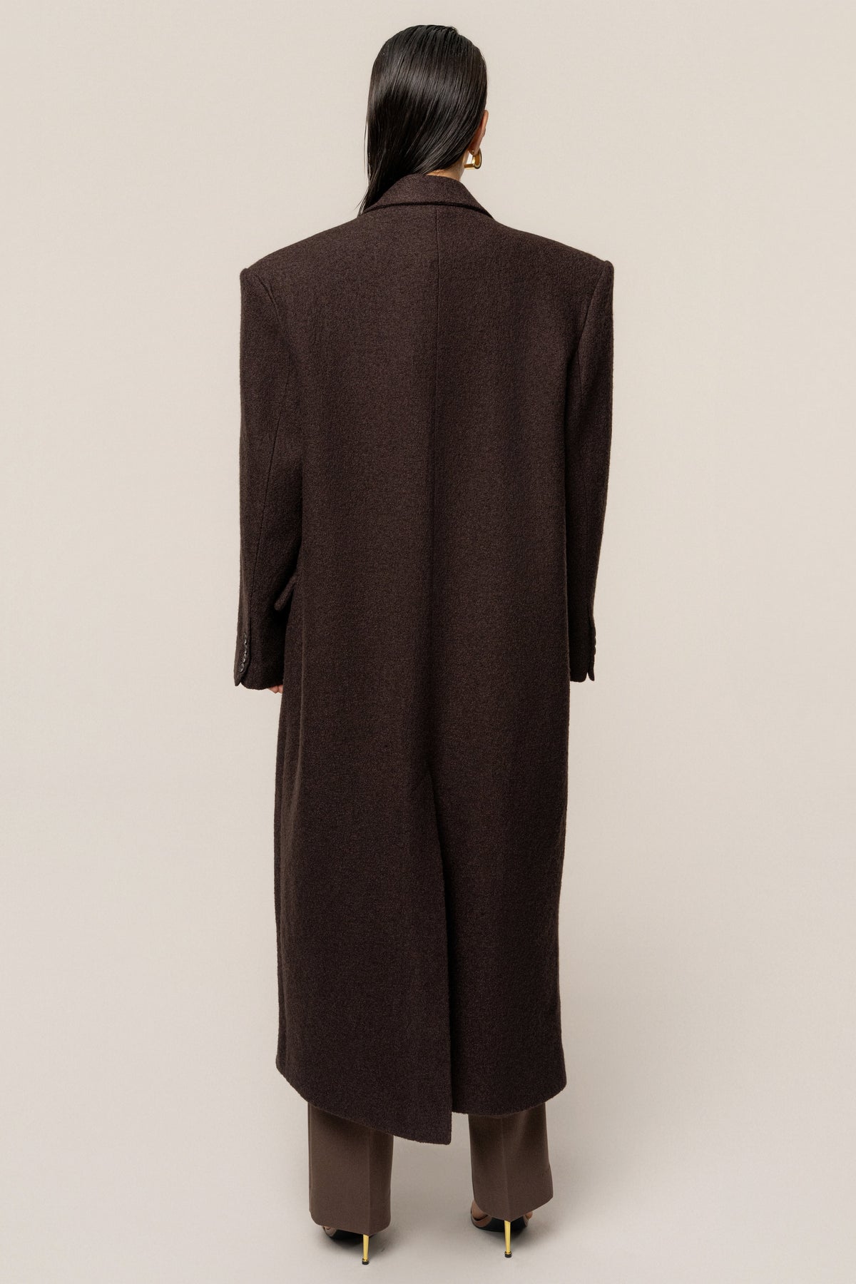 Chocolate Oversize Double Breasted Coat