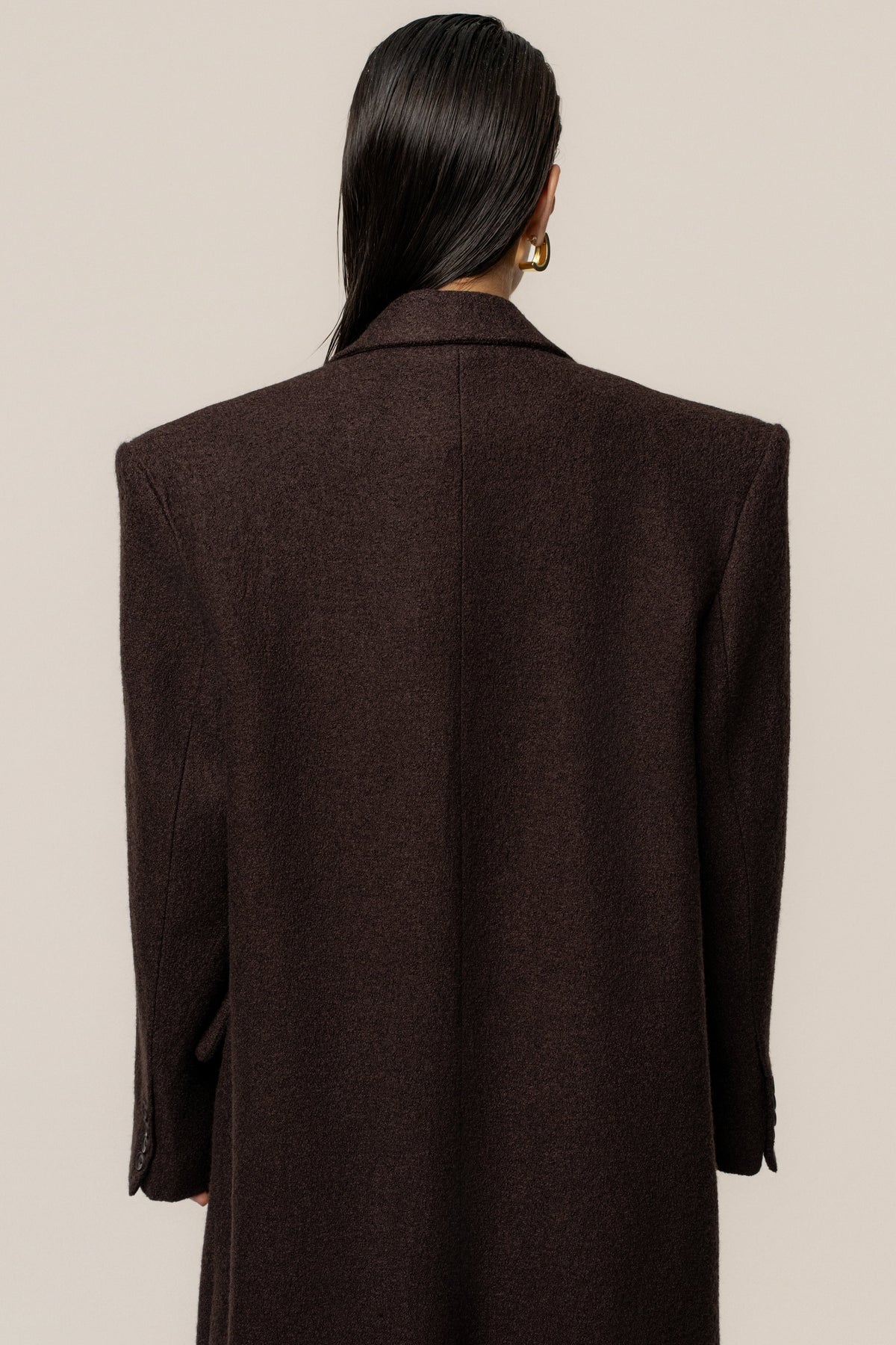 Chocolate Oversize Double Breasted Coat