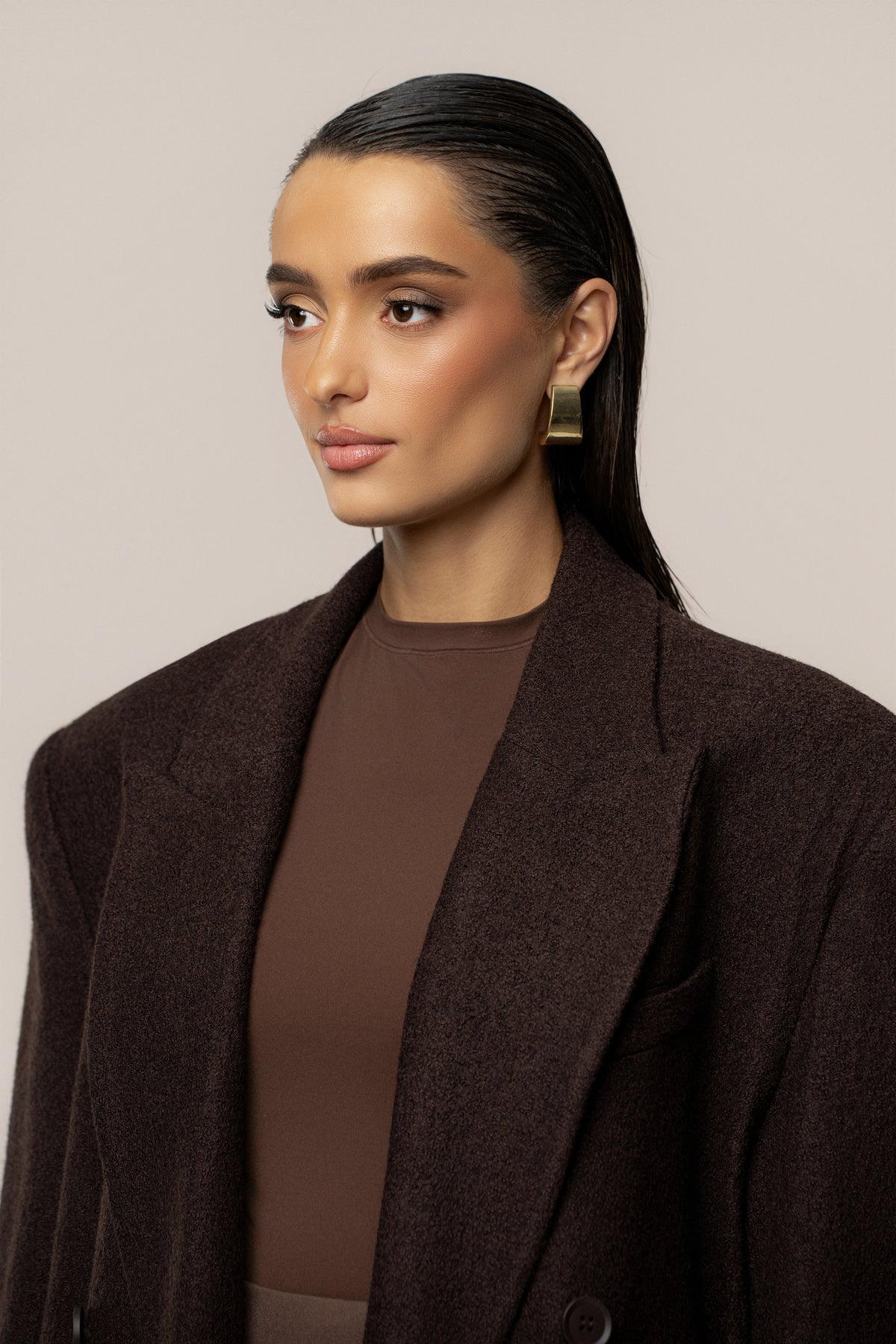Chocolate Oversize Double Breasted Coat