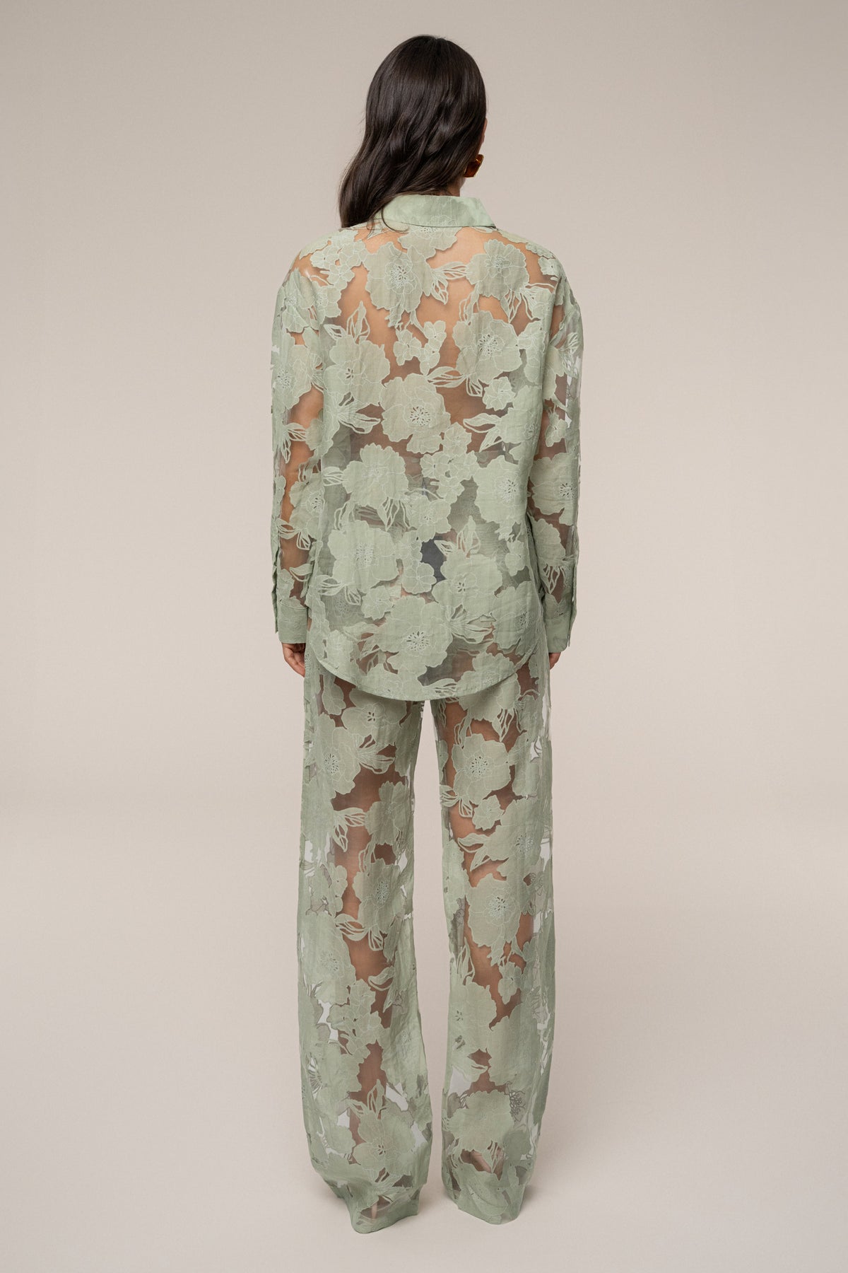PRE-ORDER Sage Organza Floral Pant