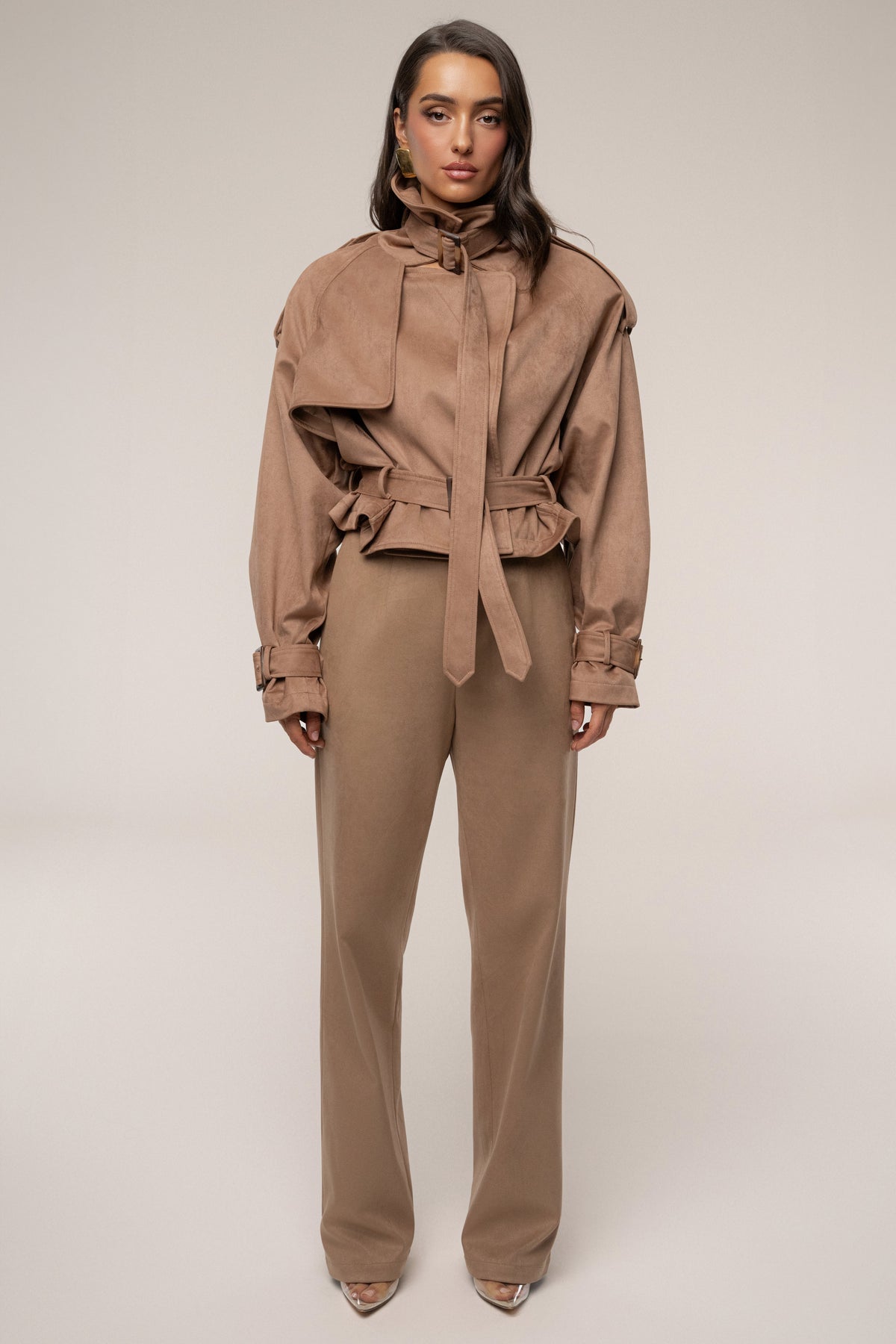 Tan Latte Cropped Jacket
