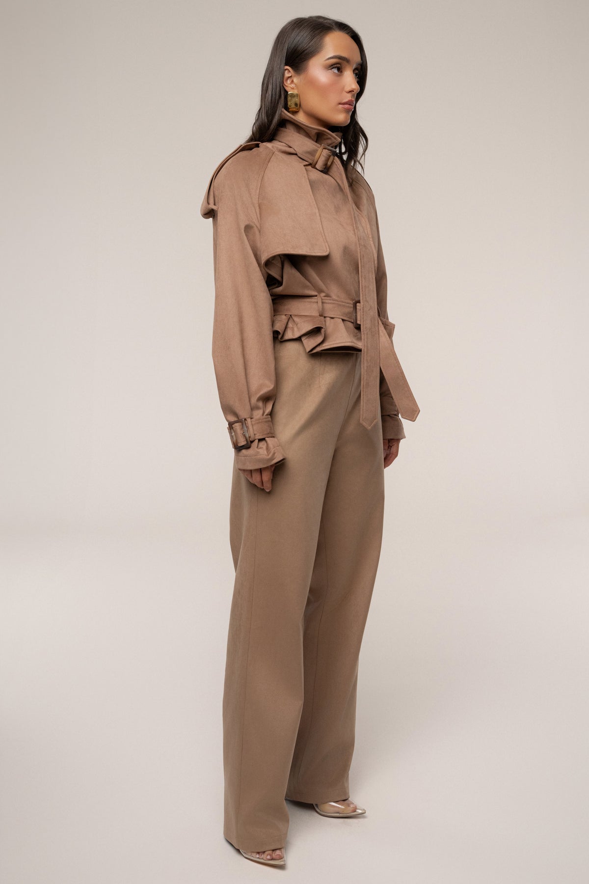 Tan Latte Cropped Jacket
