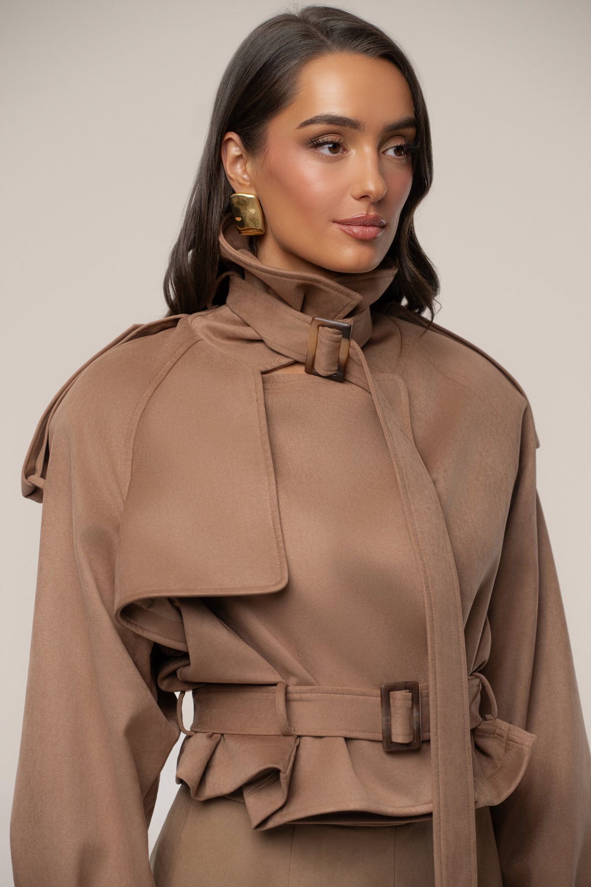 Tan Latte Cropped Jacket