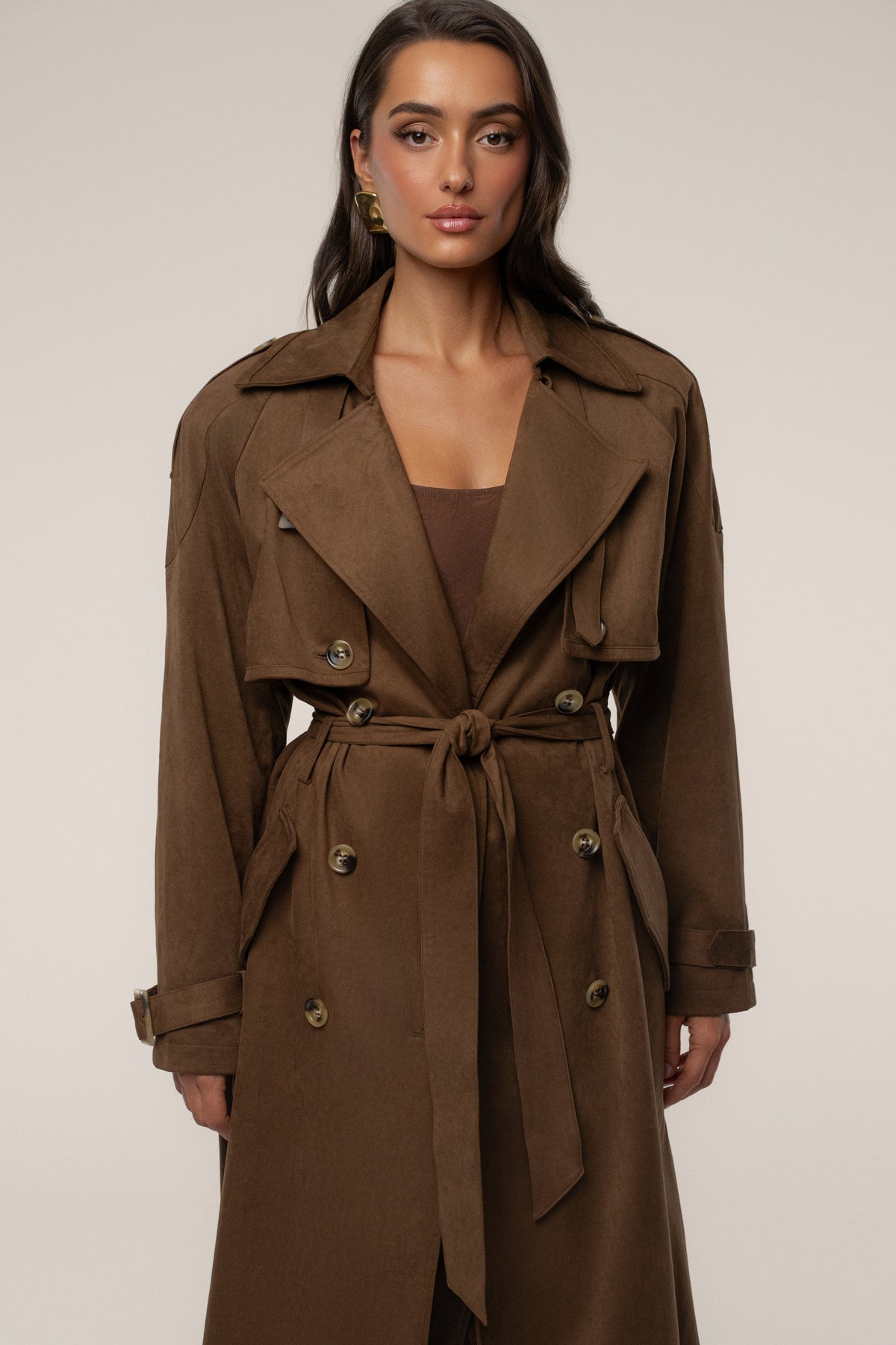 Chocolate Elite Suede Coat