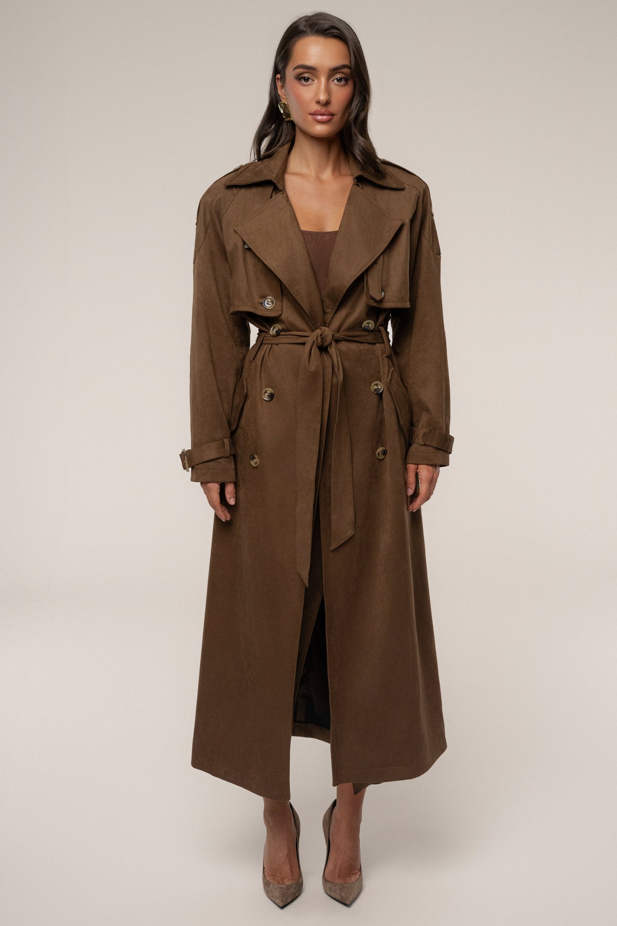 Chocolate Elite Suede Coat