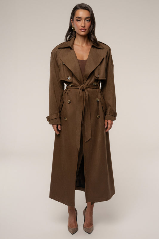 Chocolate Elite Suede Coat