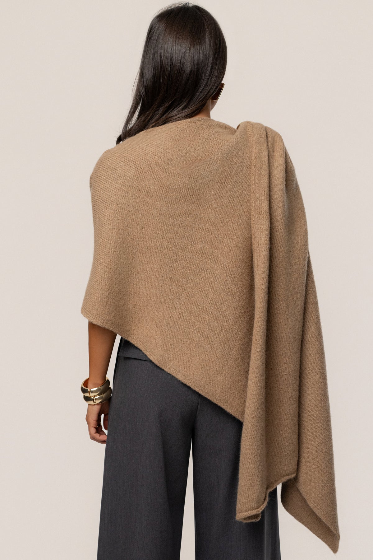 Taupe Radiance Knit Shawl