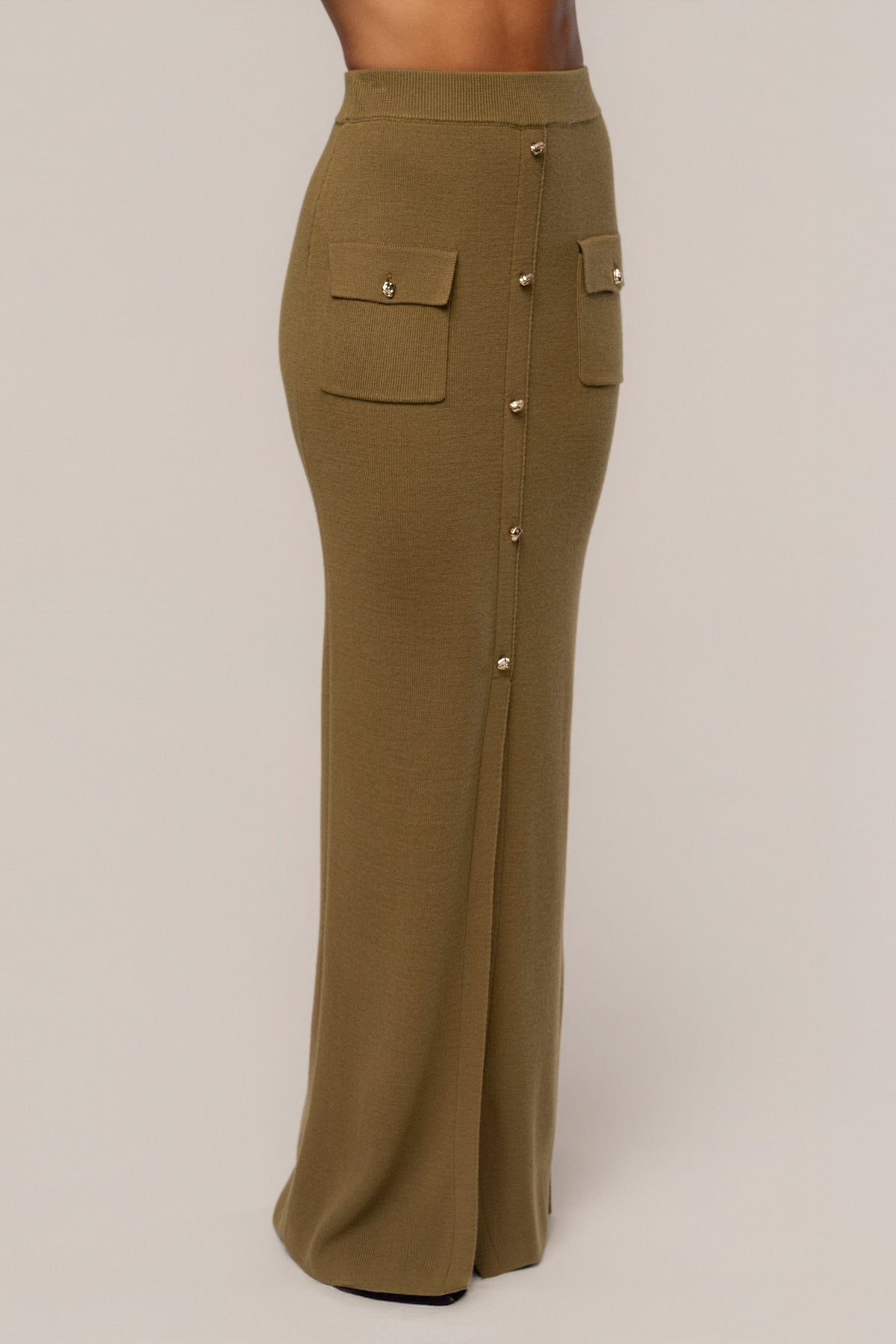 Olive Fall Bliss Maxi Skirt