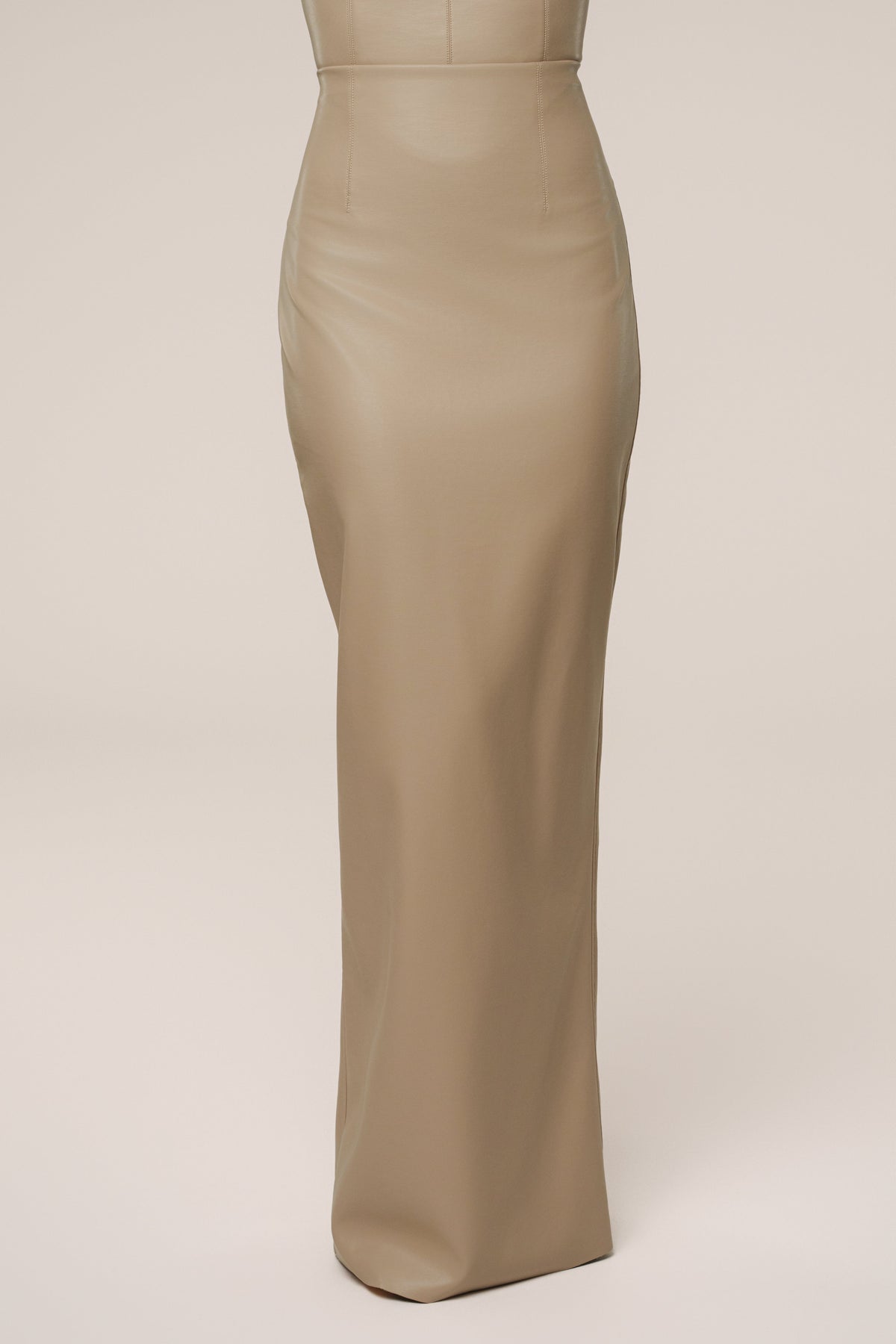 Tan Ace PU Leather Skirt