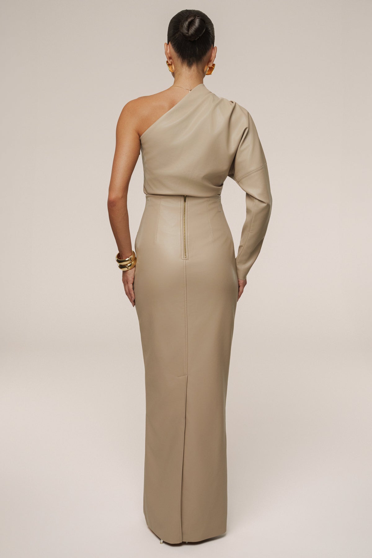 Tan Ace PU Leather Skirt