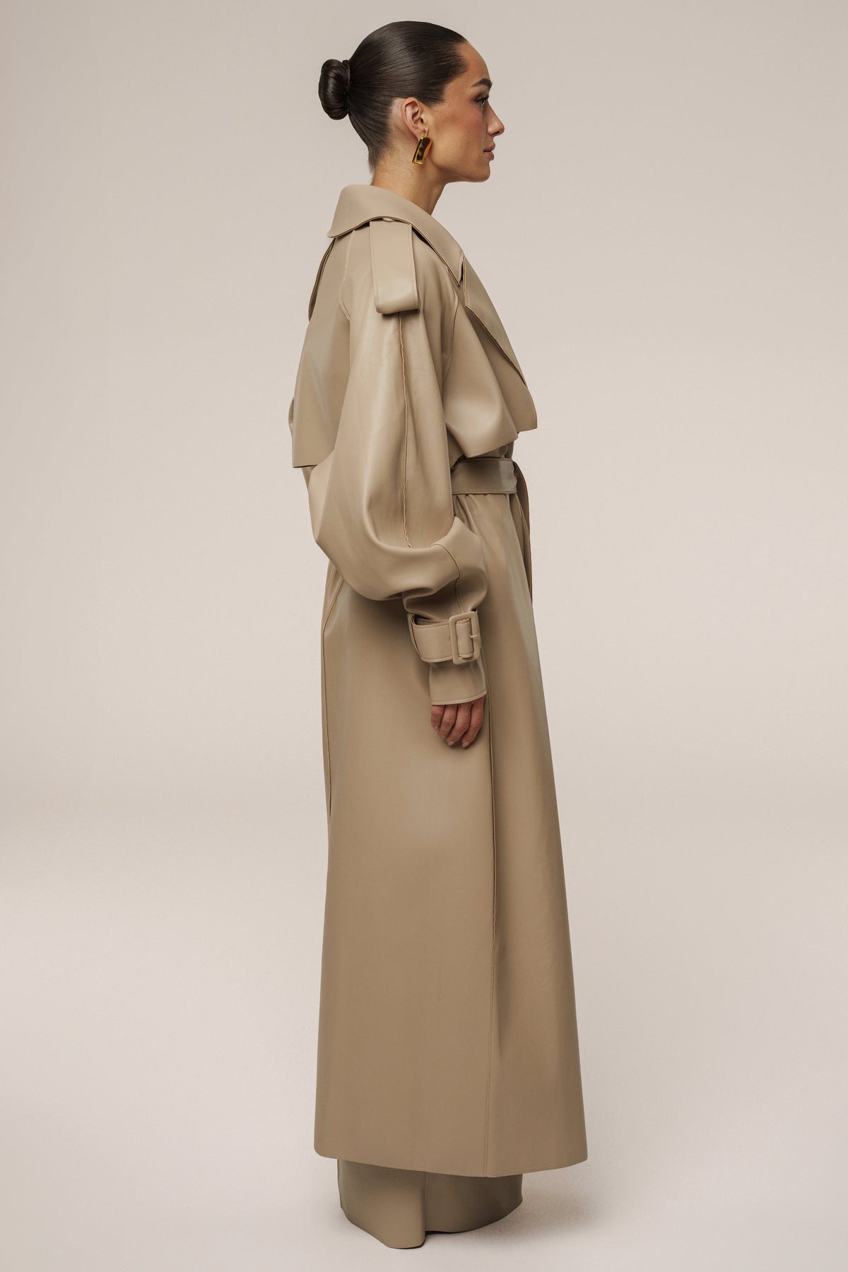 Tan The Icon PU Leather Coat