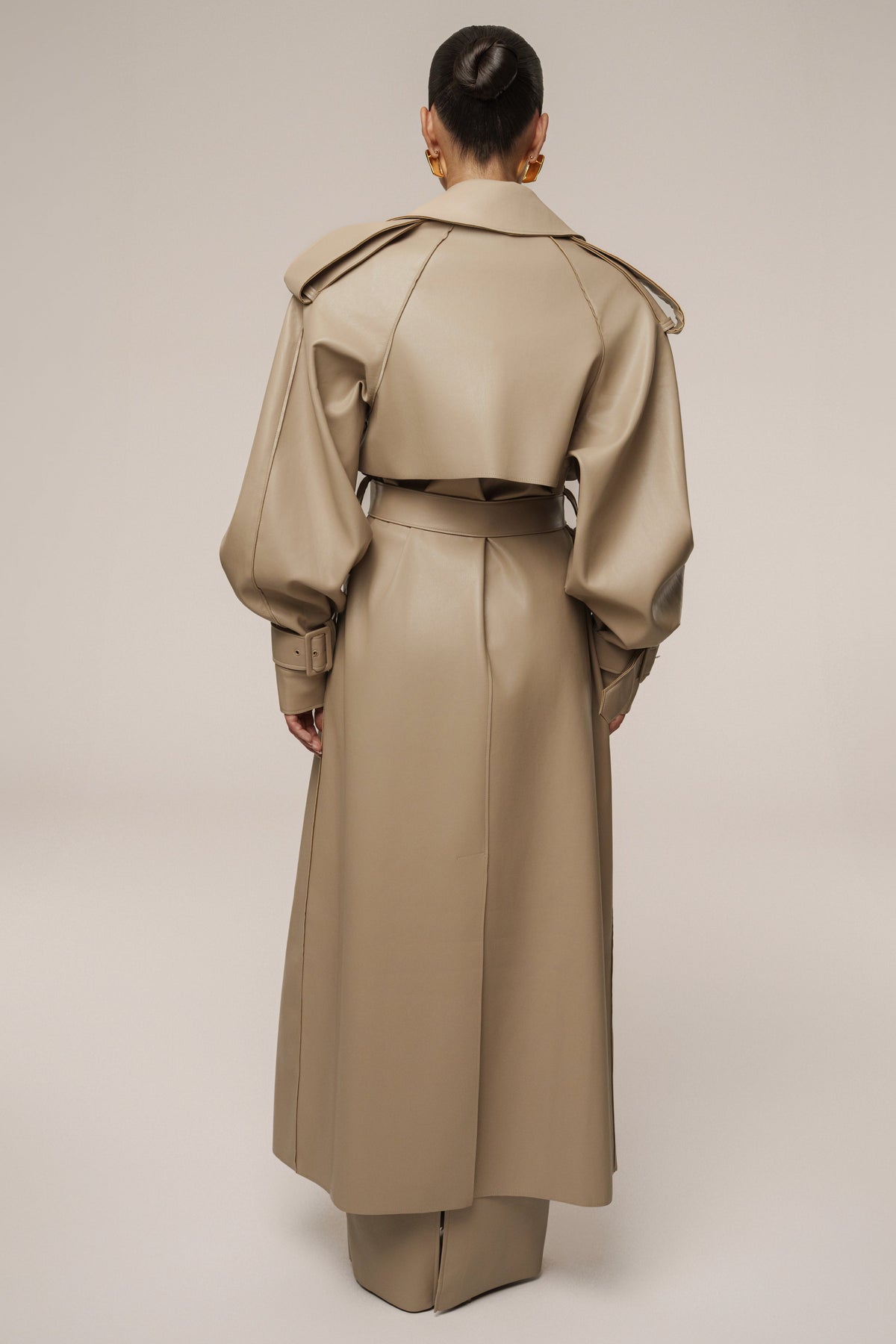 Tan The Icon PU Leather Coat