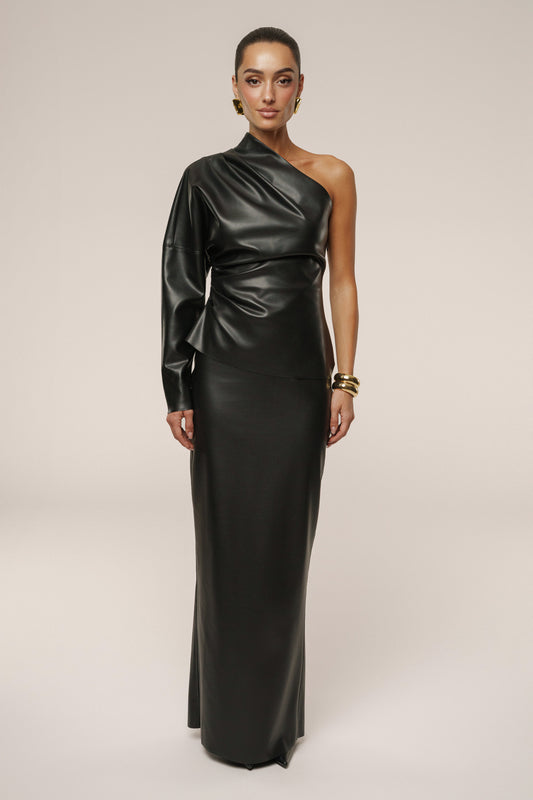 Black Ace PU Leather Skirt