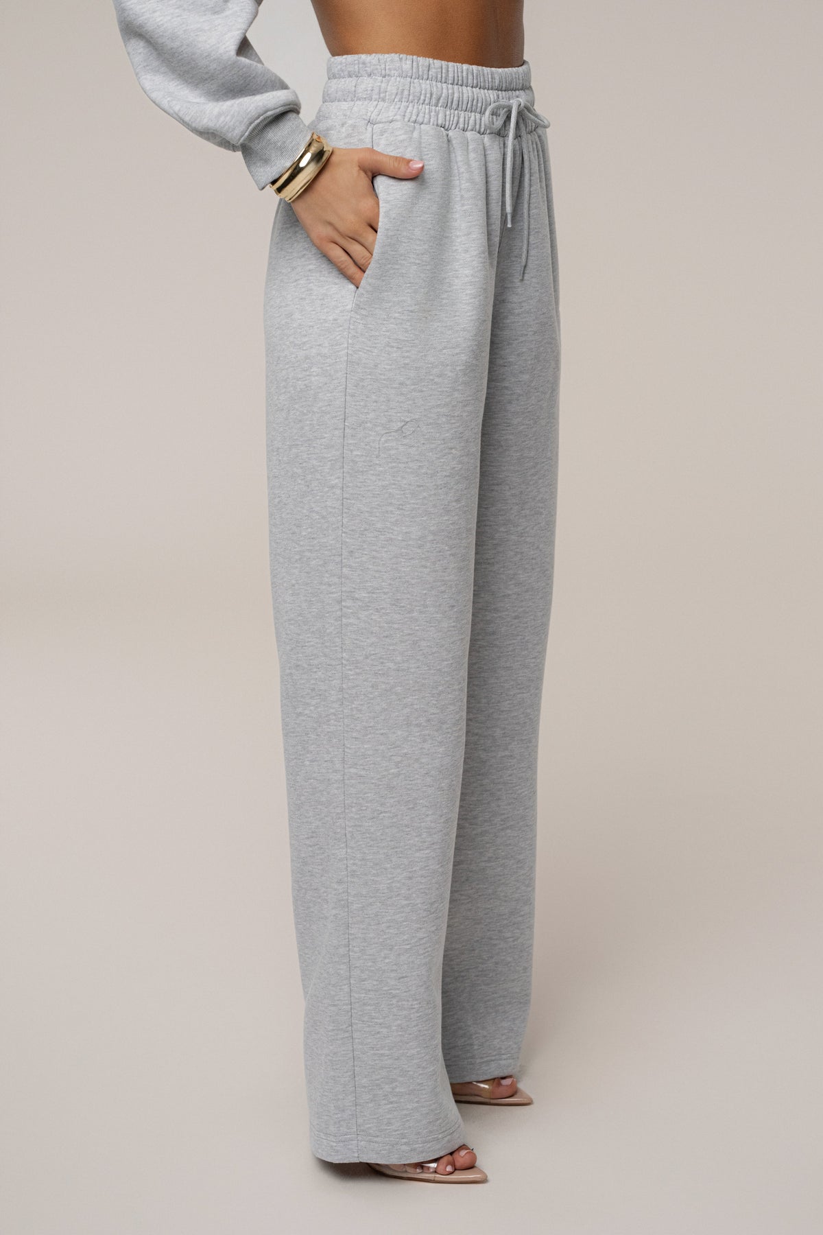 Heather Grey JLUXLABEL Logo Fleece Pants